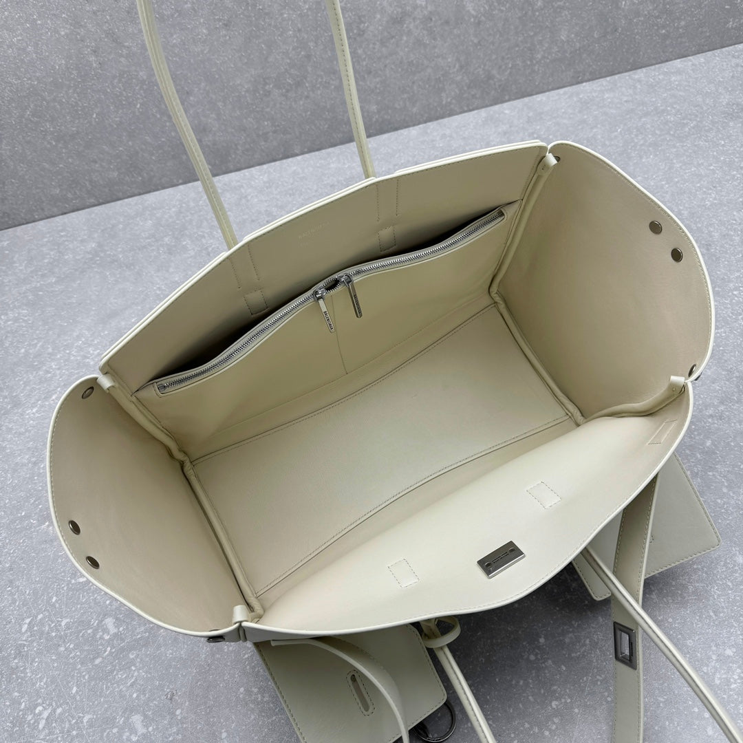 Bel Air Carry All Bag 30 in White Nappa Lambskin Silver Hardware