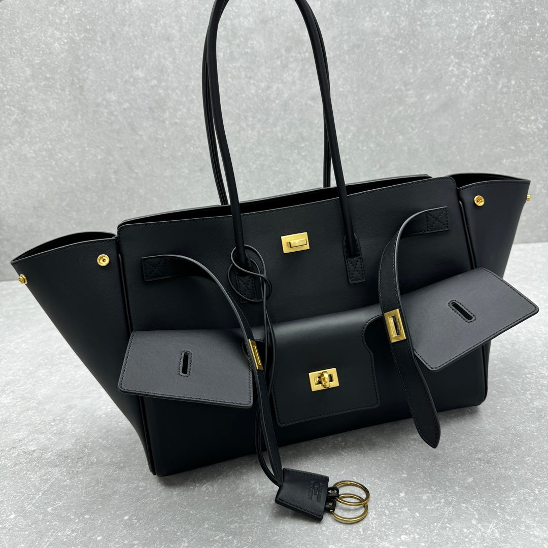 Bel Air Carry All Bag 30 in Black Nappa Lambskin Silver Hardware