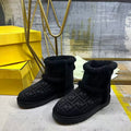Fendi Laster Hot-Selling Snow Boots Black Suede 575436