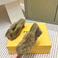 Fendi Fur Slip-On Moss Green Rabbit Fur 568918