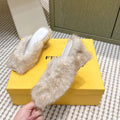 Fendi Fur Slip-On Ivory Rabbit Fur 568917