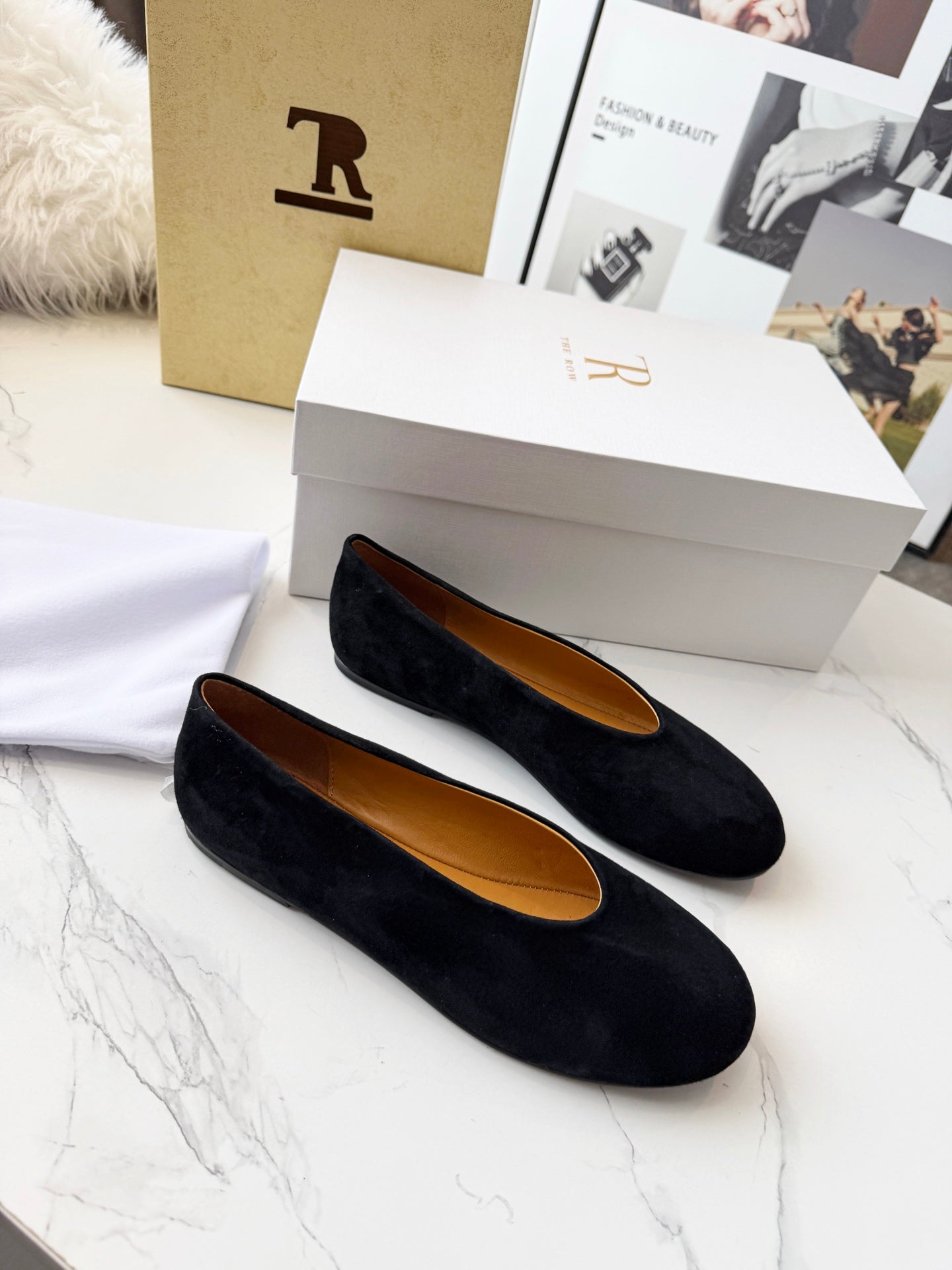 The Row 2026 Early Spring Mary Jane Flat Black Sheepskin 576849