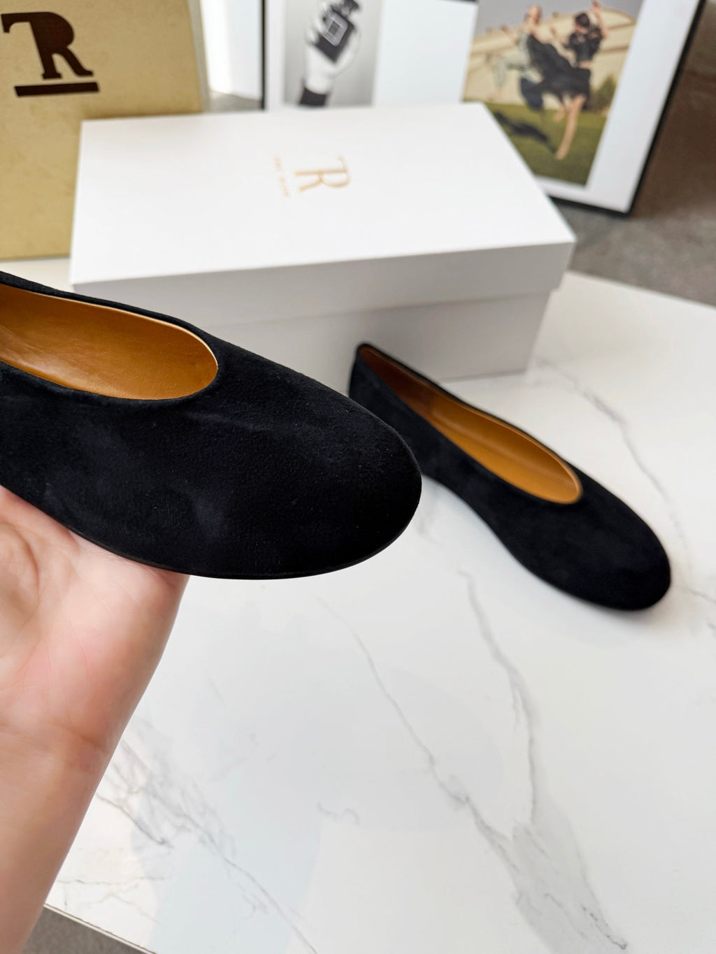 The Row 2026 Early Spring Mary Jane Flat Black Sheepskin 576849