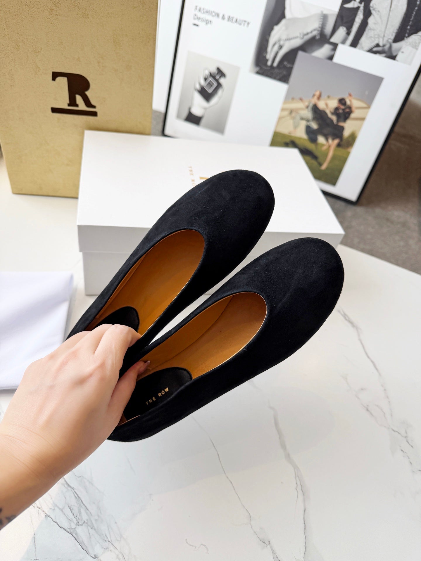 The Row 2026 Early Spring Mary Jane Flat Black Sheepskin 576849