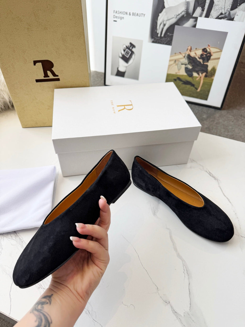 The Row 2026 Early Spring Mary Jane Flat Black Sheepskin 576849