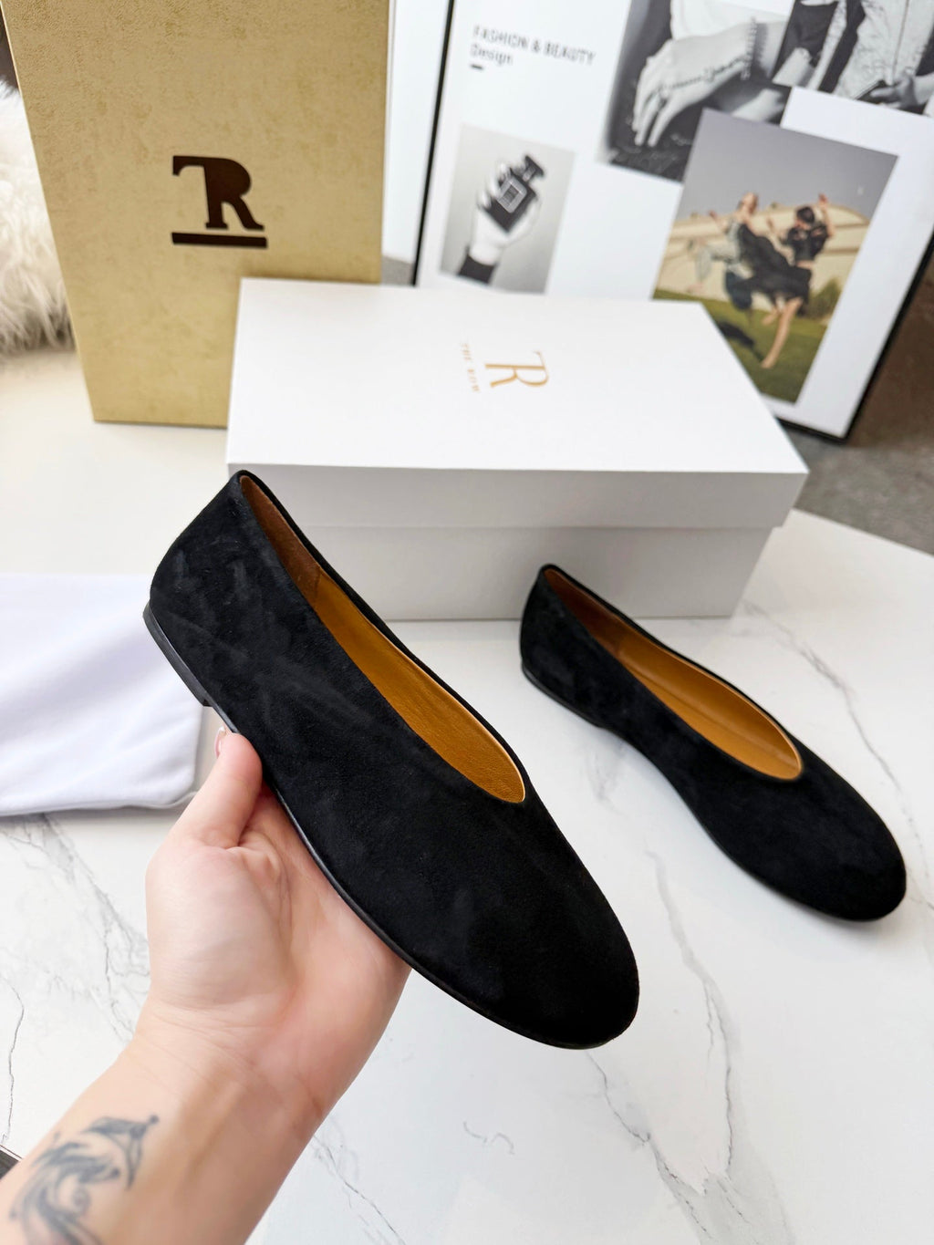 The Row 2026 Early Spring Mary Jane Flat Black Sheepskin 576849