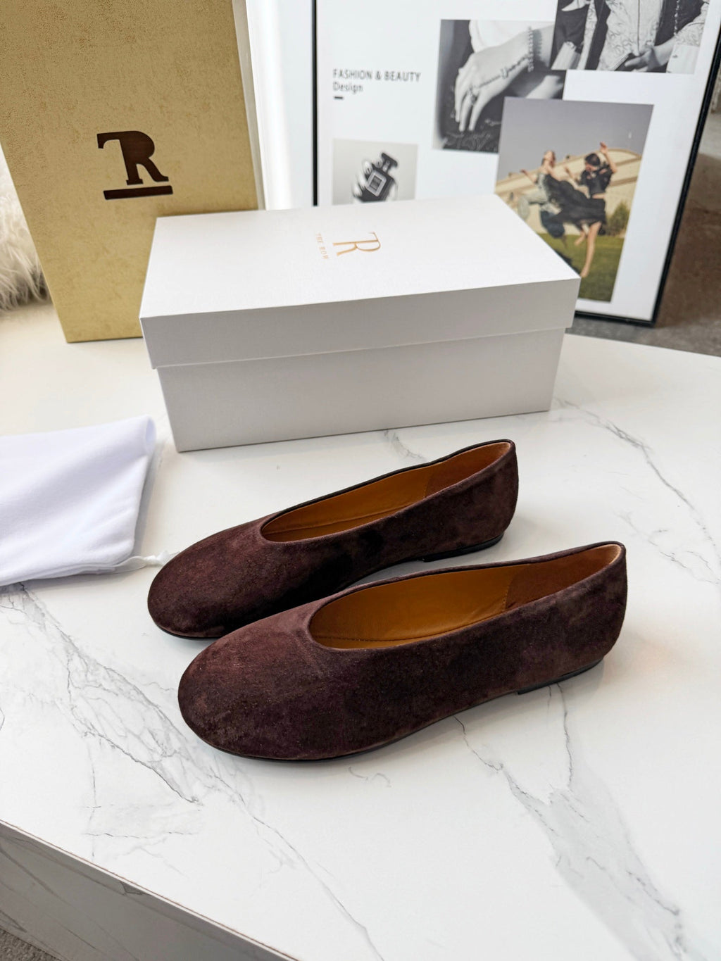 The Row 2026 Early Spring Mary Jane Flat Dark Brown Sheepskin 576848