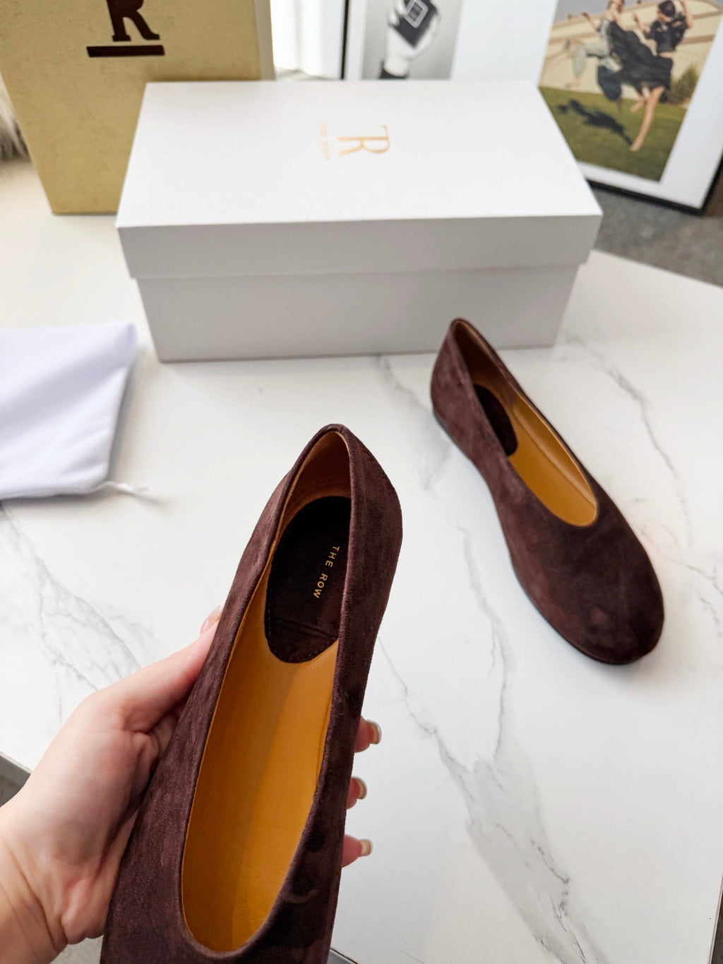 The Row 2026 Early Spring Mary Jane Flat Dark Brown Sheepskin 576848