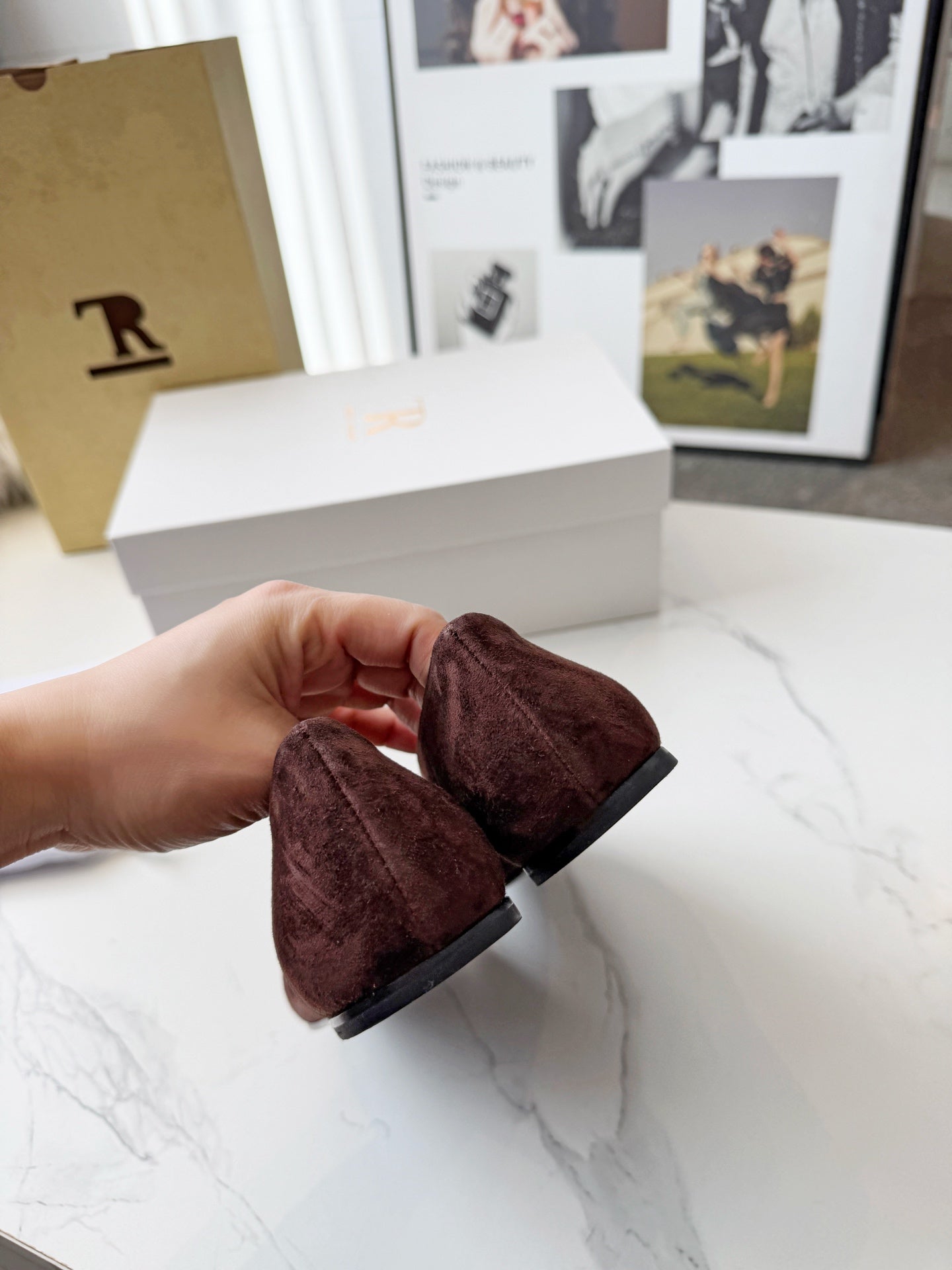 The Row 2026 Early Spring Mary Jane Flat Dark Brown Sheepskin 576848