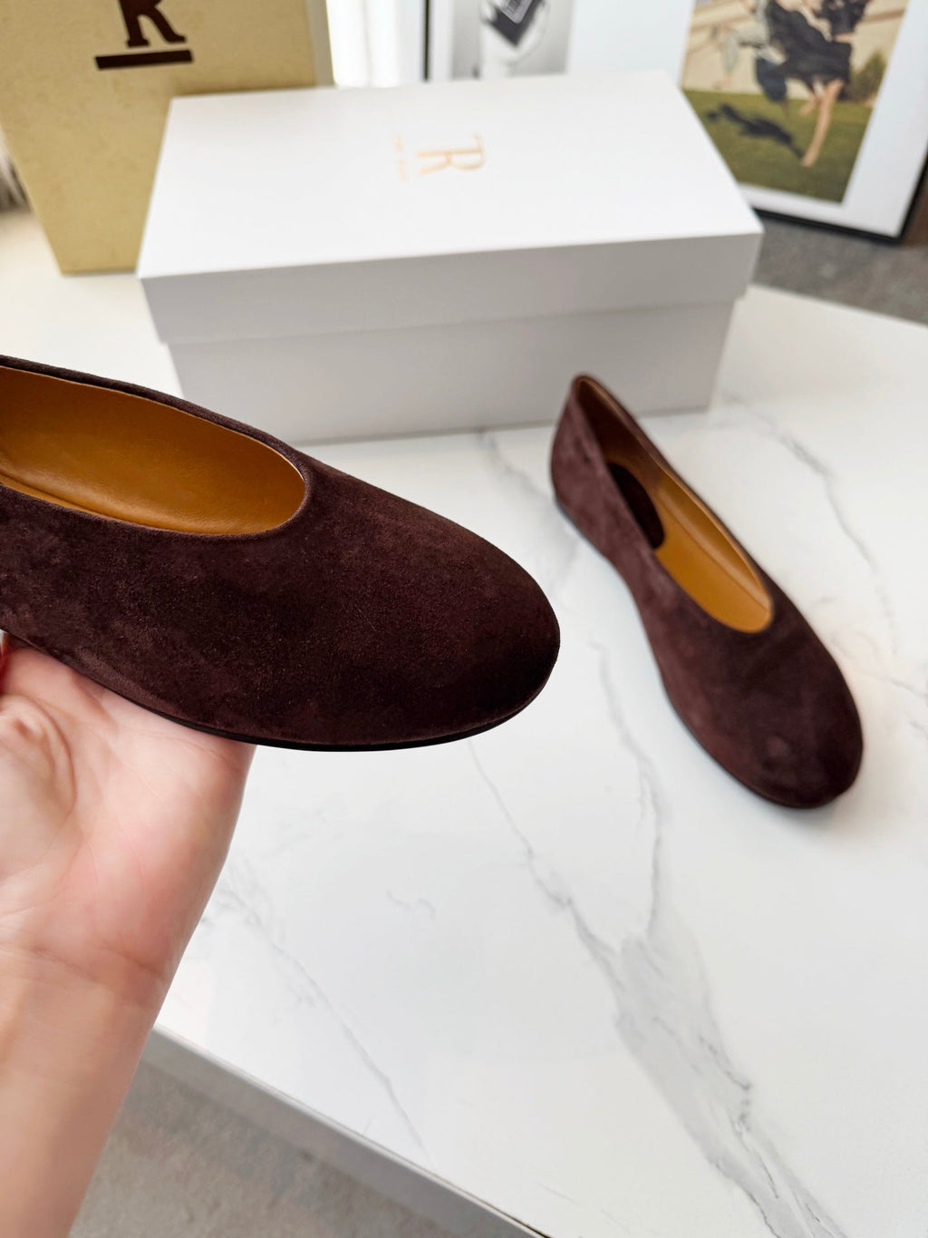 The Row 2026 Early Spring Mary Jane Flat Dark Brown Sheepskin 576848