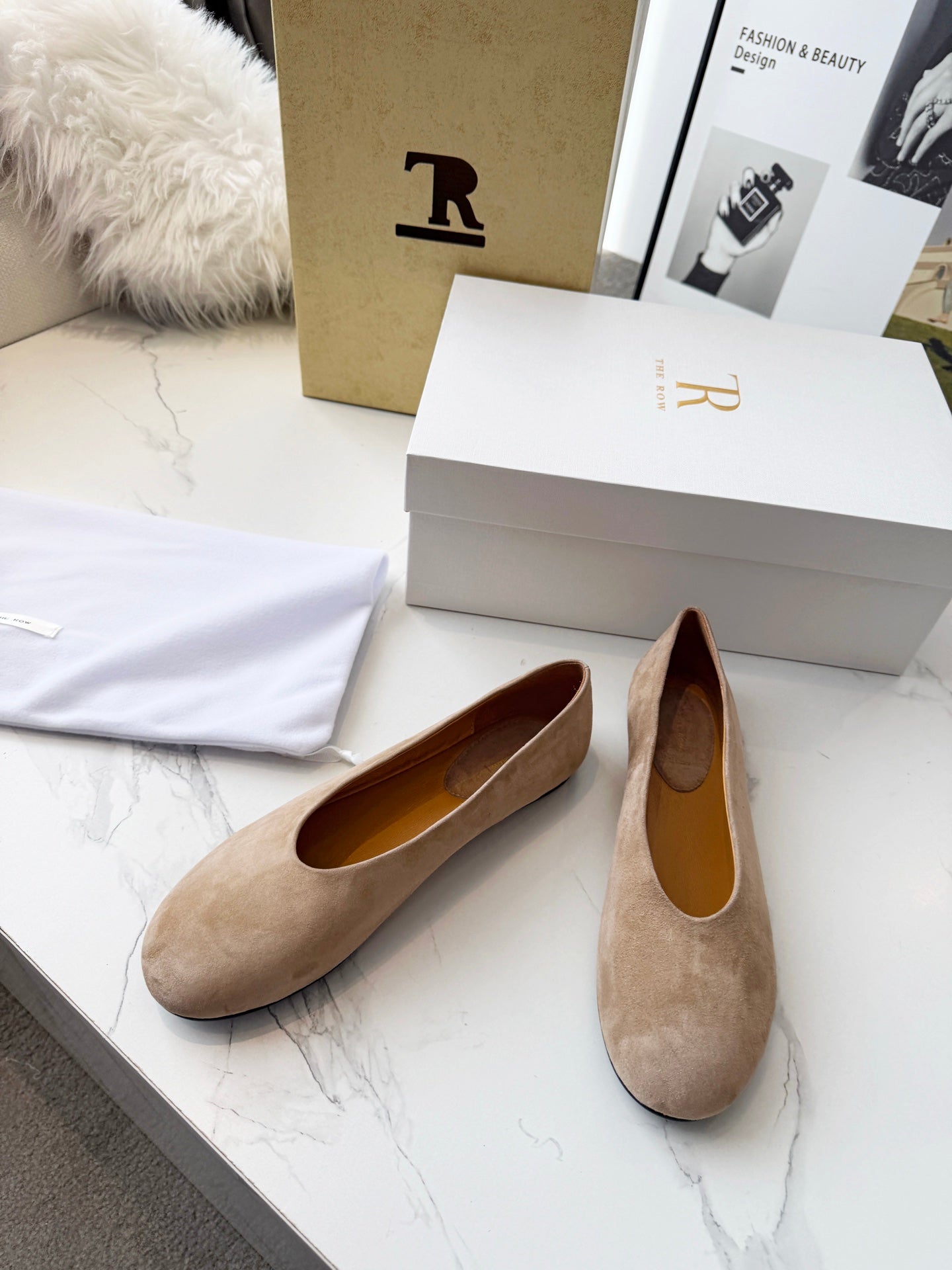 The Row 2026 Early Spring Mary Jane Flat Tan Sheepskin 576847