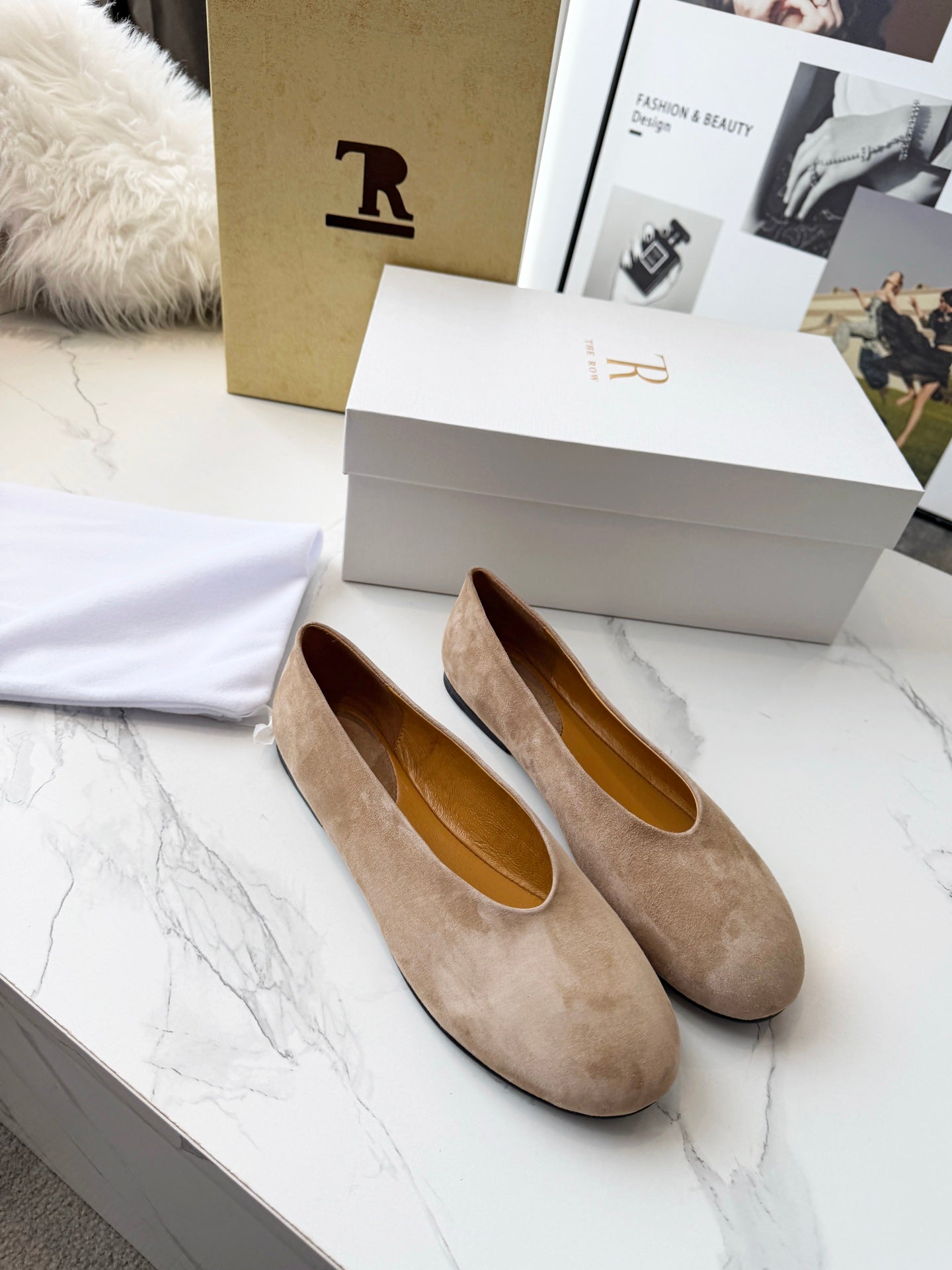 The Row 2026 Early Spring Mary Jane Flat Tan Sheepskin 576847