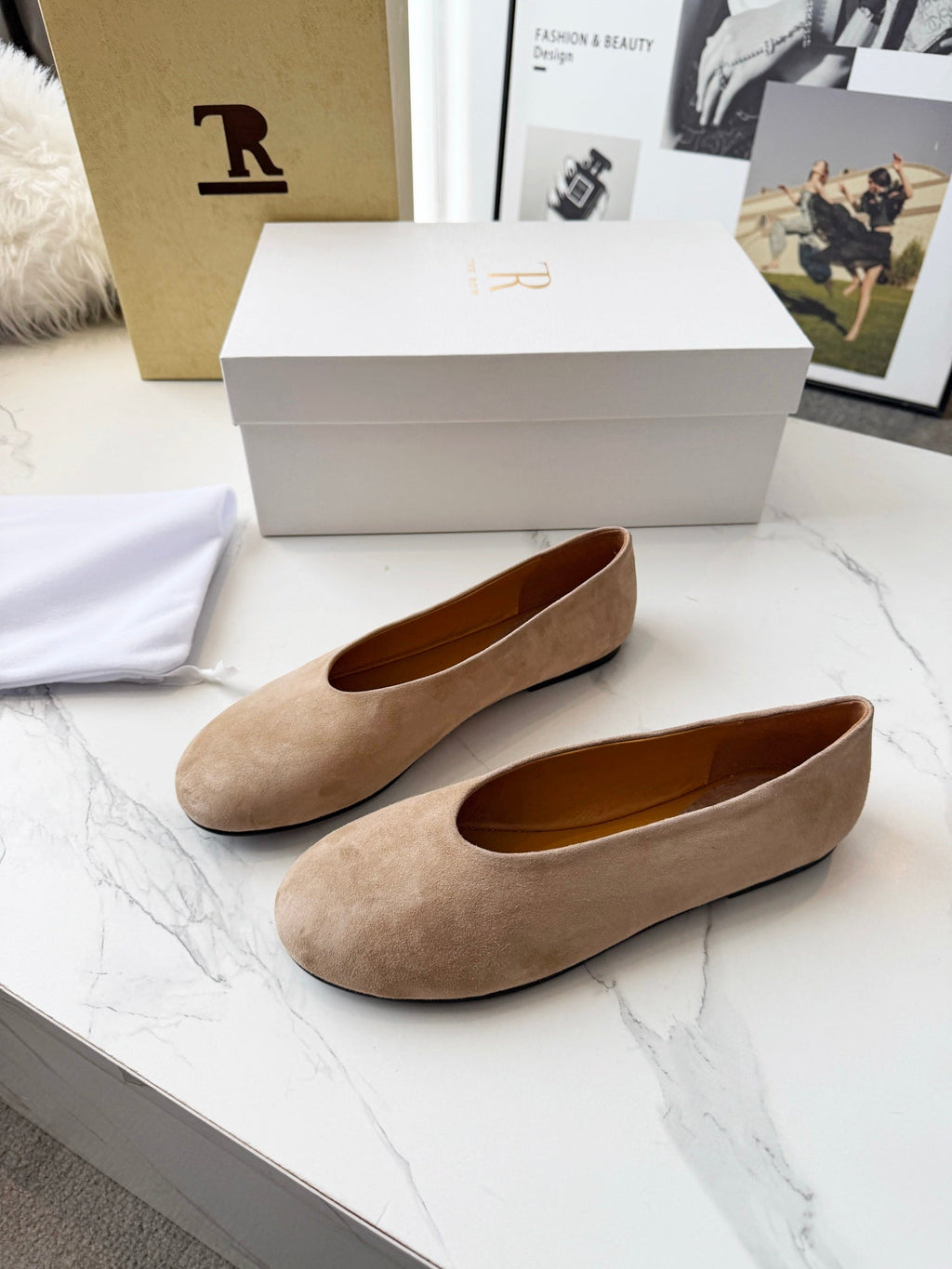 The Row 2026 Early Spring Mary Jane Flat Tan Sheepskin 576847