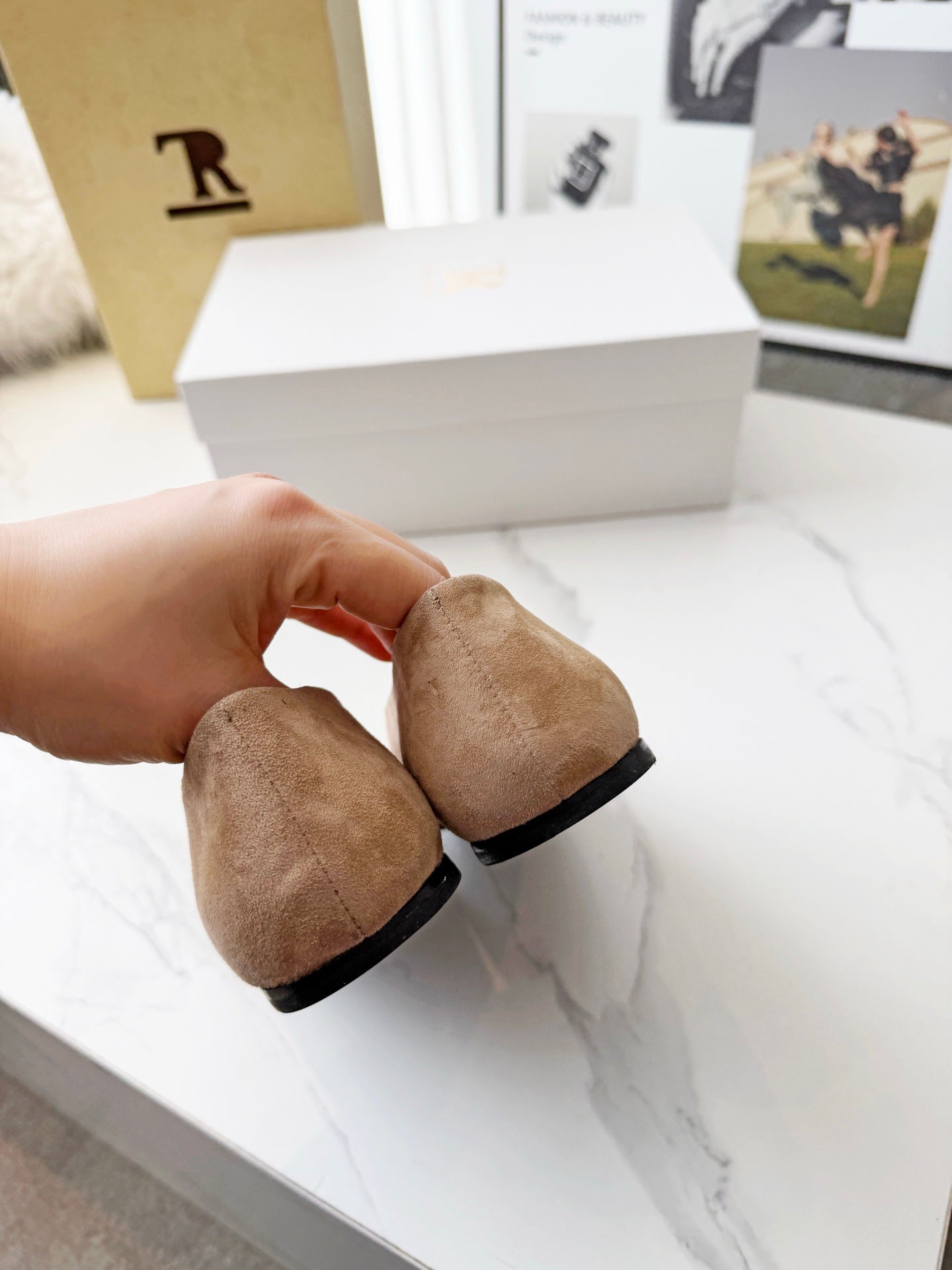 The Row 2026 Early Spring Mary Jane Flat Tan Sheepskin 576847