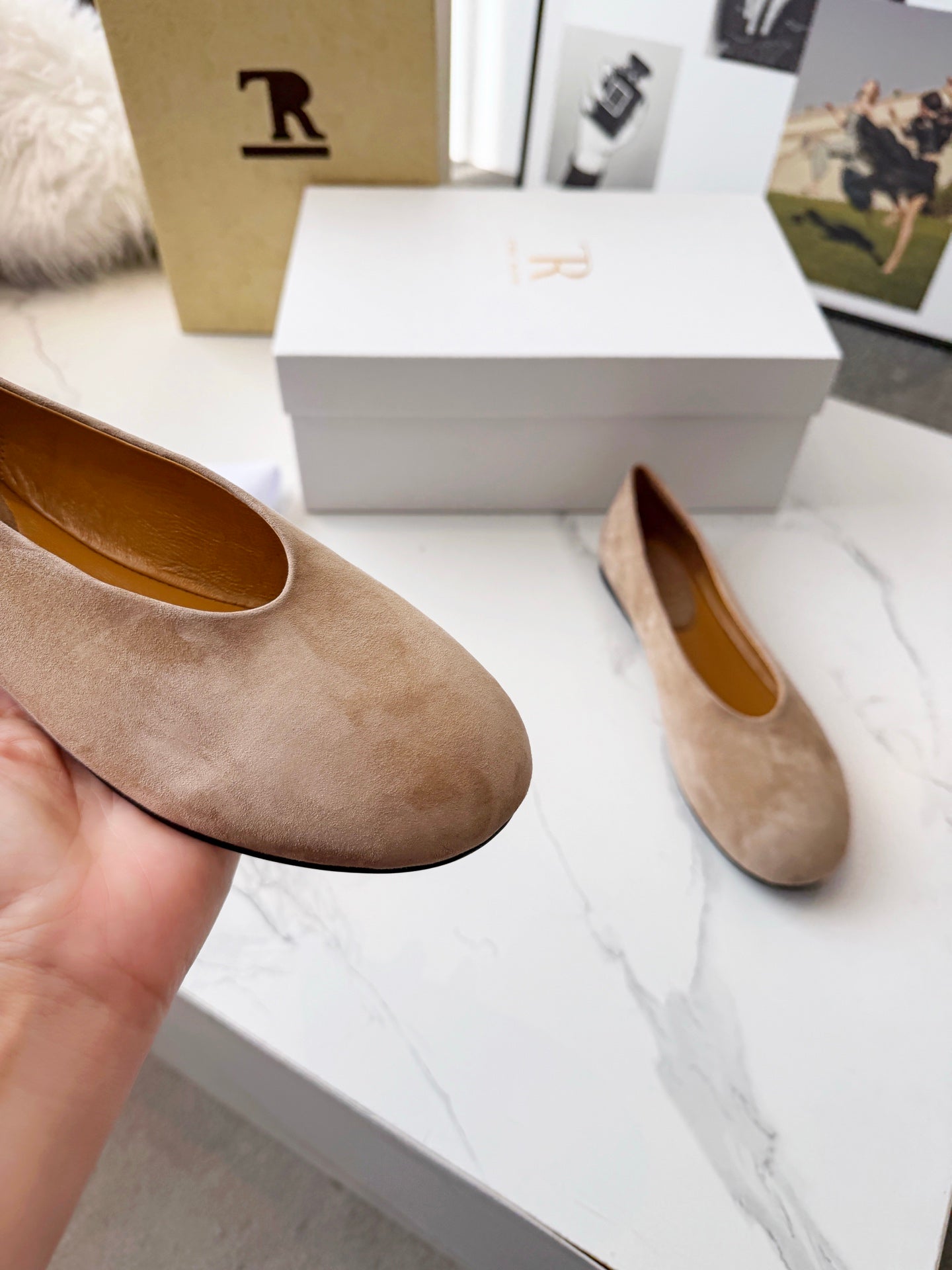 The Row 2026 Early Spring Mary Jane Flat Tan Sheepskin 576847