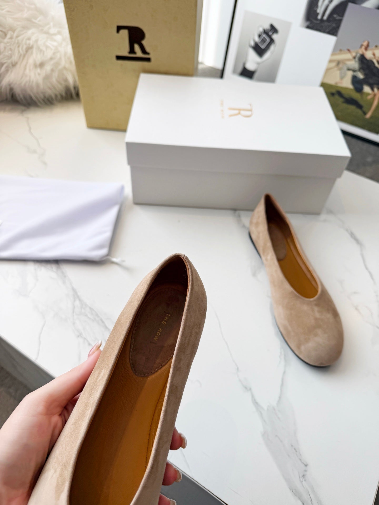 The Row 2026 Early Spring Mary Jane Flat Tan Sheepskin 576847