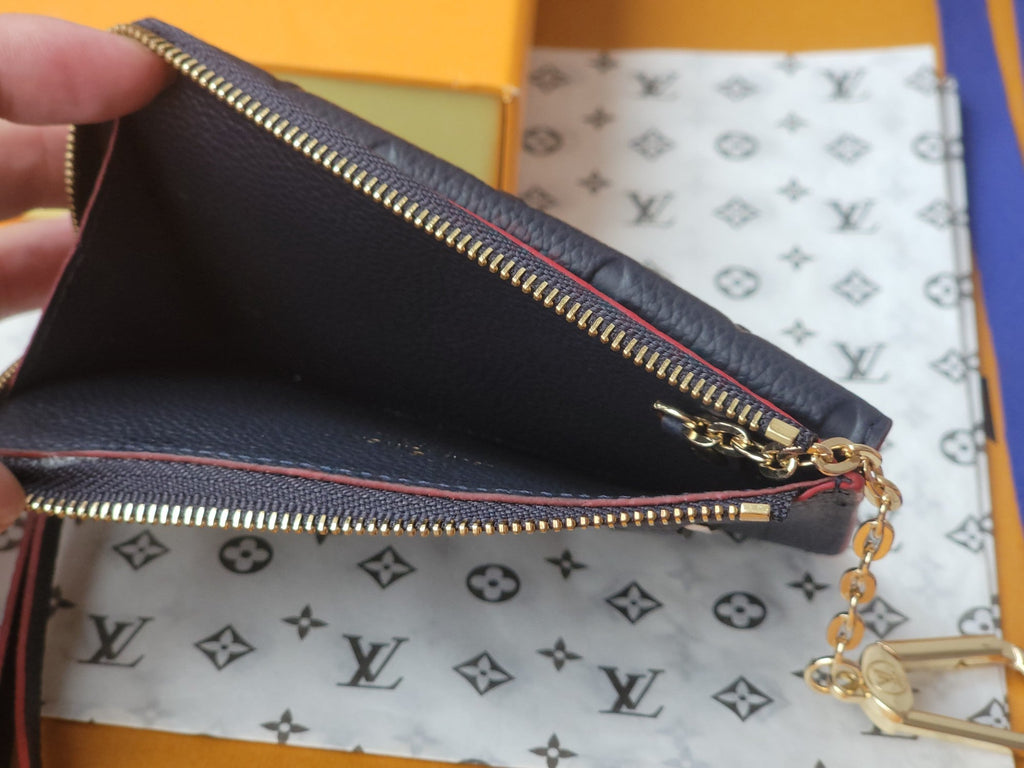 LV Recto Verso Card Holder Black Red Trim Monogram Canvas 274740