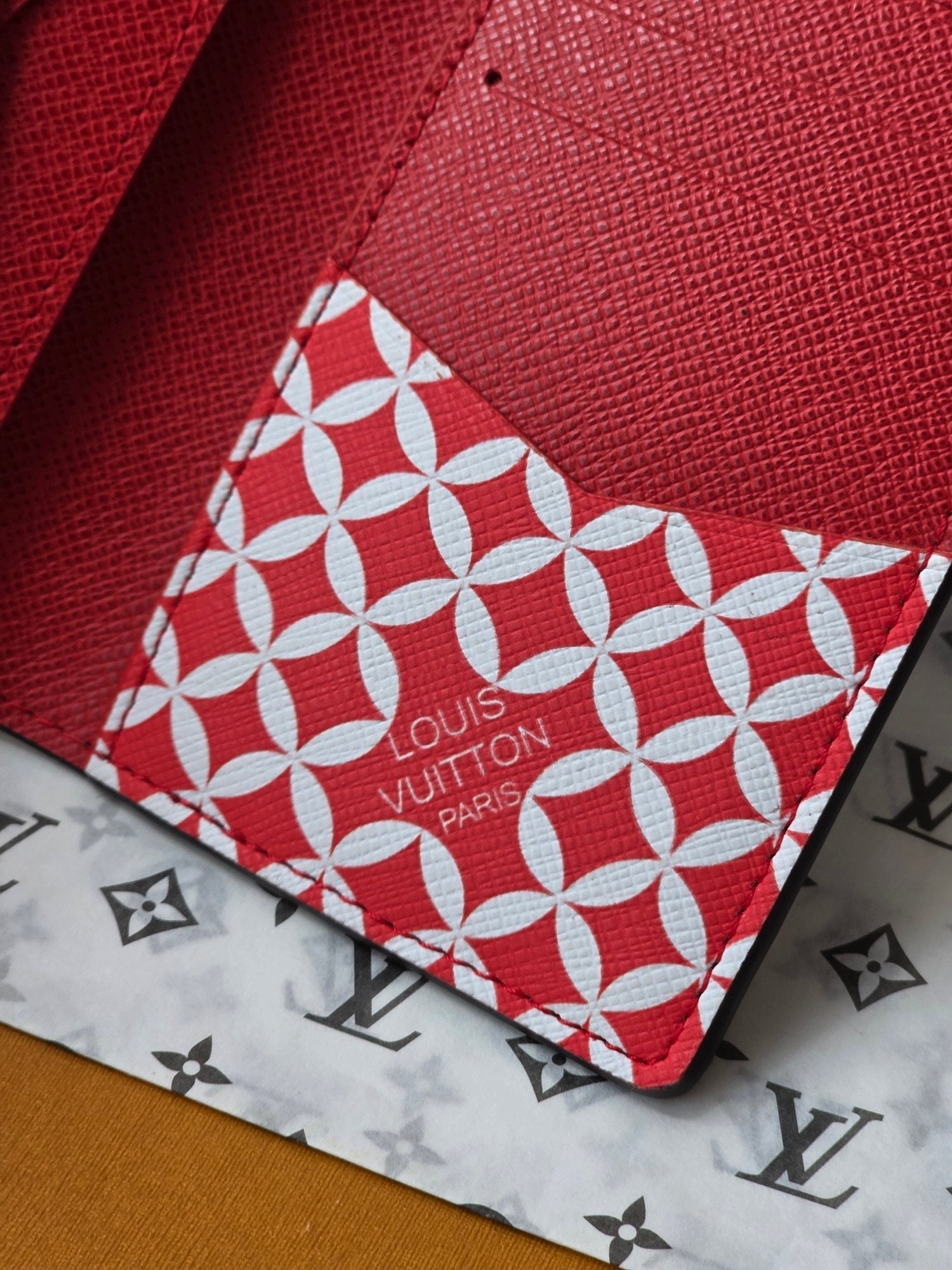 LV Collaboration Pocket Wallet Card Holder Brown PVC Fabric with Leather 274754