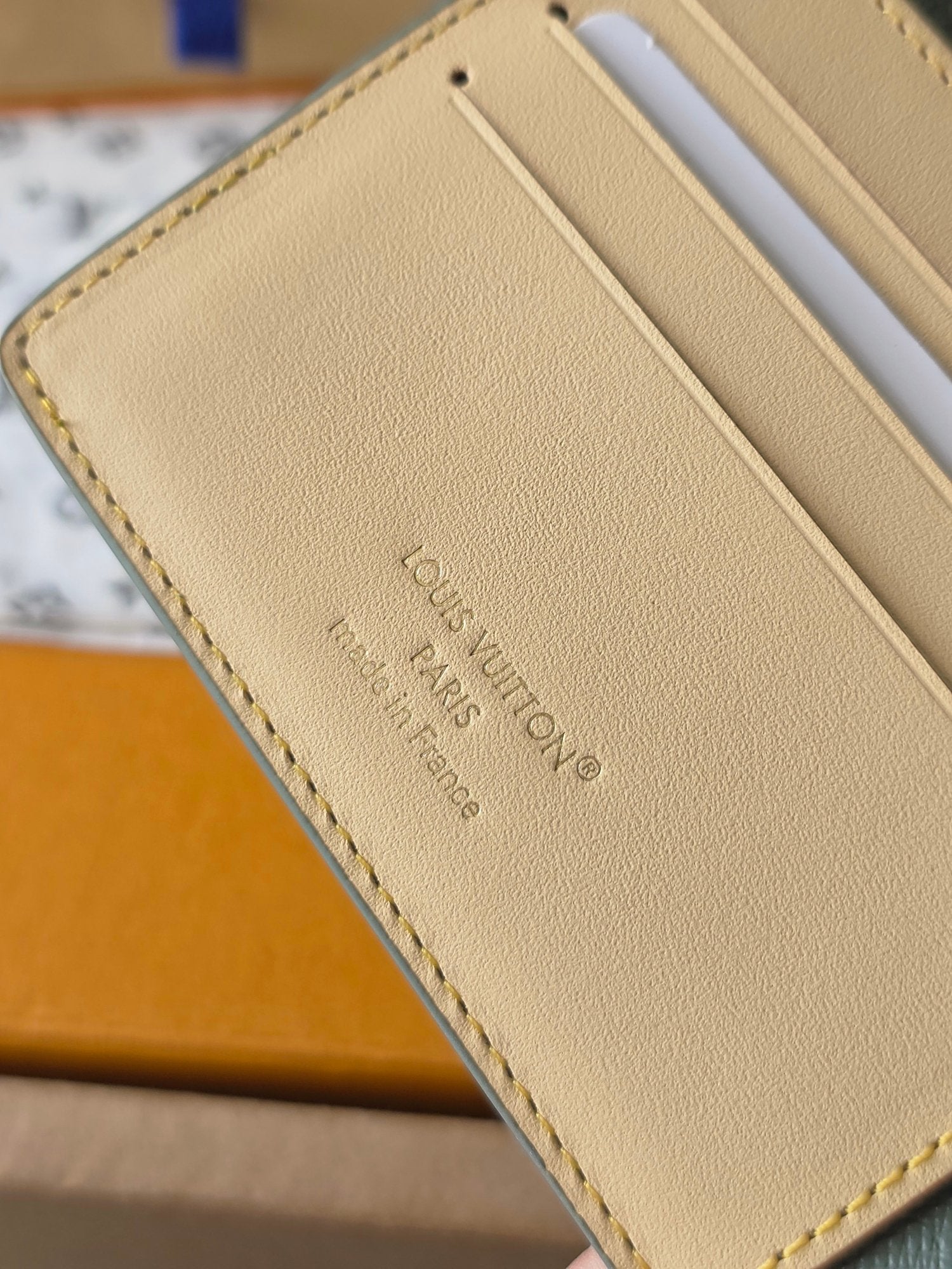 Lv Card Holder 11.5 Camouflage Green PVC Fabric with Leather 274820