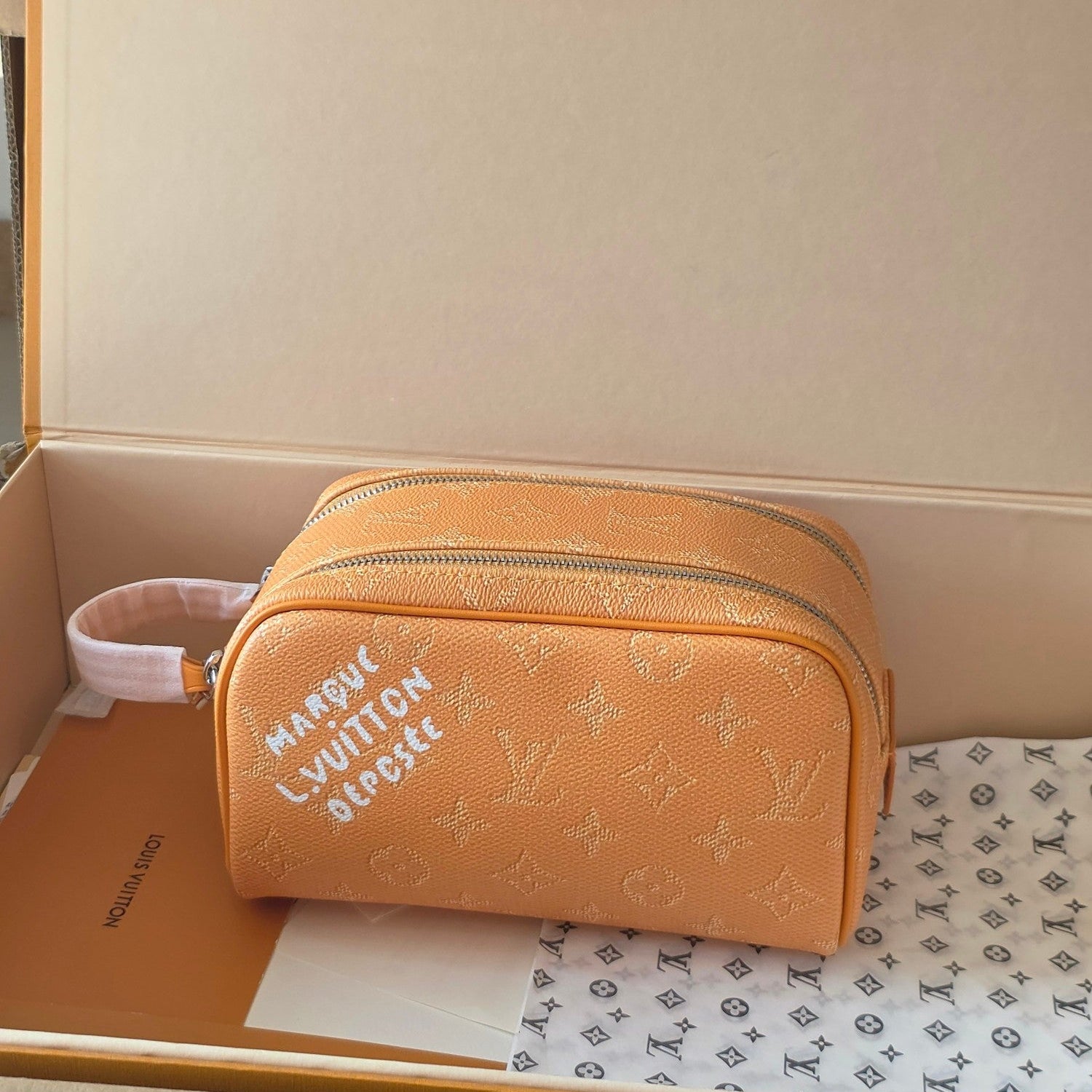 LV Dopp Kit Toilet Pouch Yellow Monogram Canvas 274859