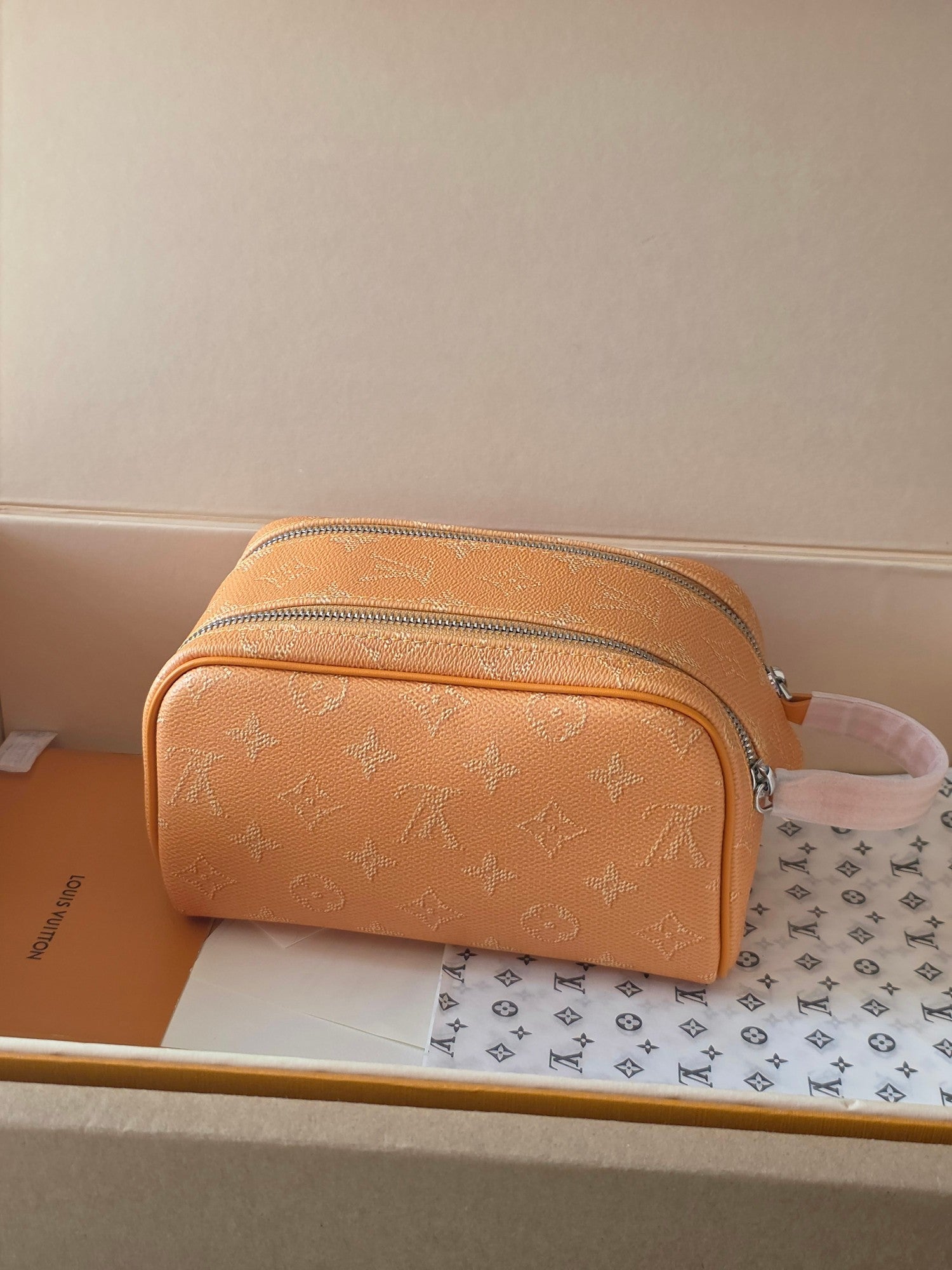 LV Dopp Kit Toilet Pouch Yellow Monogram Canvas 274859