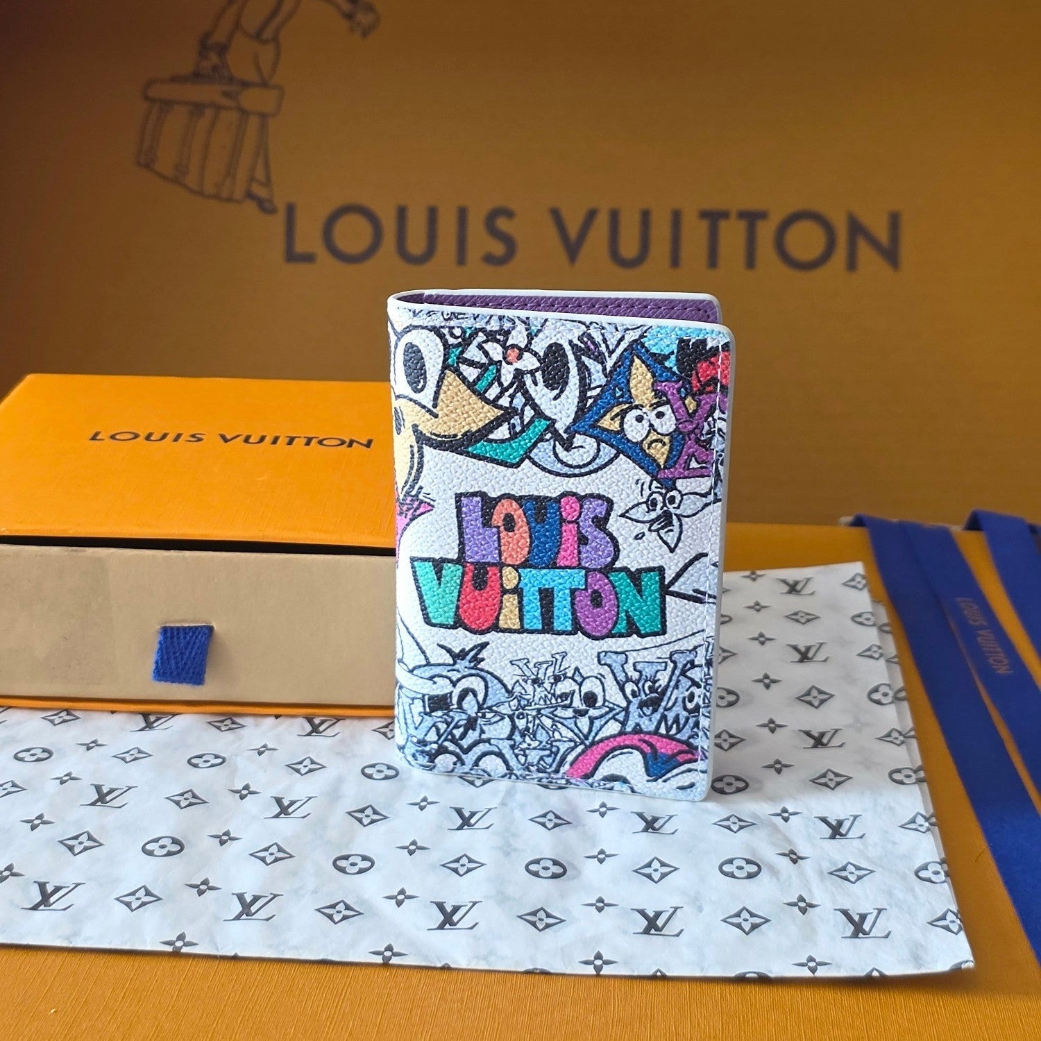 LV Brazza 7.5 White Colorfull Monogram 274896