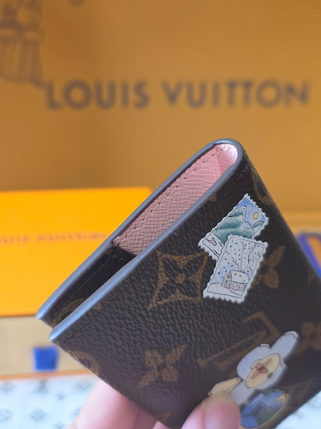 LV Christmas Edition Card Holder Brown Monogram Canvas 274903