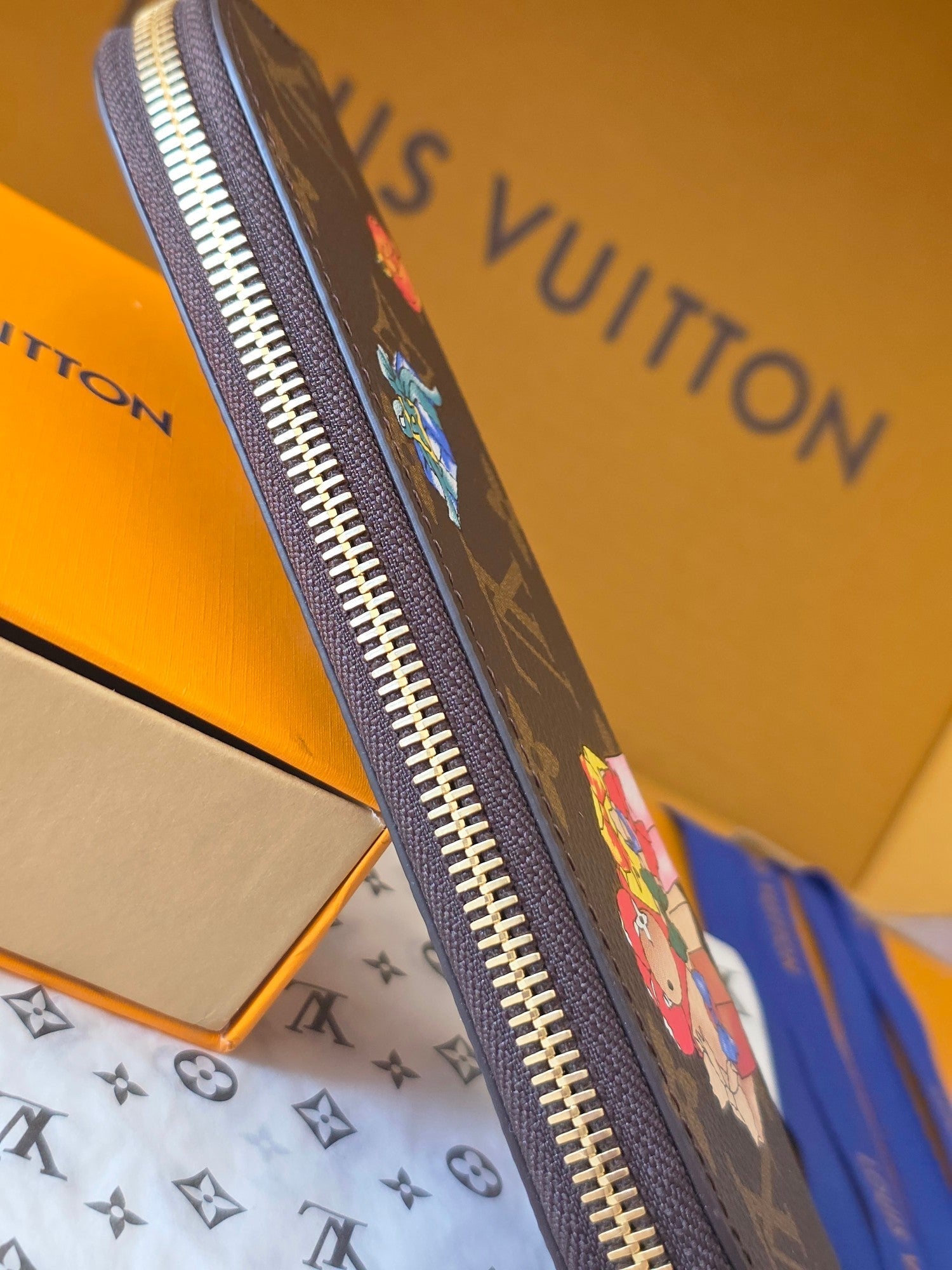 Lv Christmas Series Pencil Case Brown Colorfull Monogram Canvas 274924