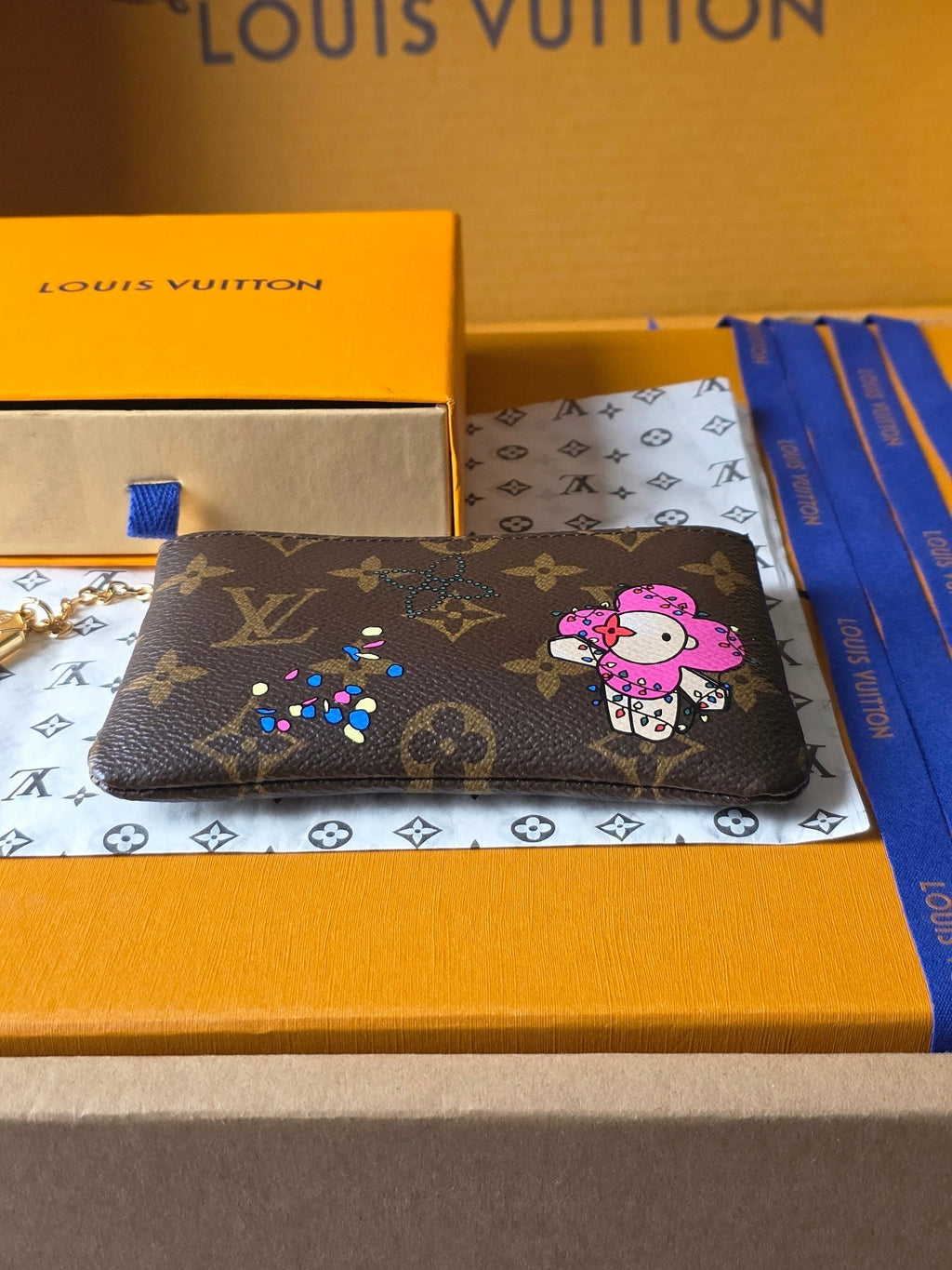 LV Vivienne Winter Holiday small card/key holder Brown Canvas 274927