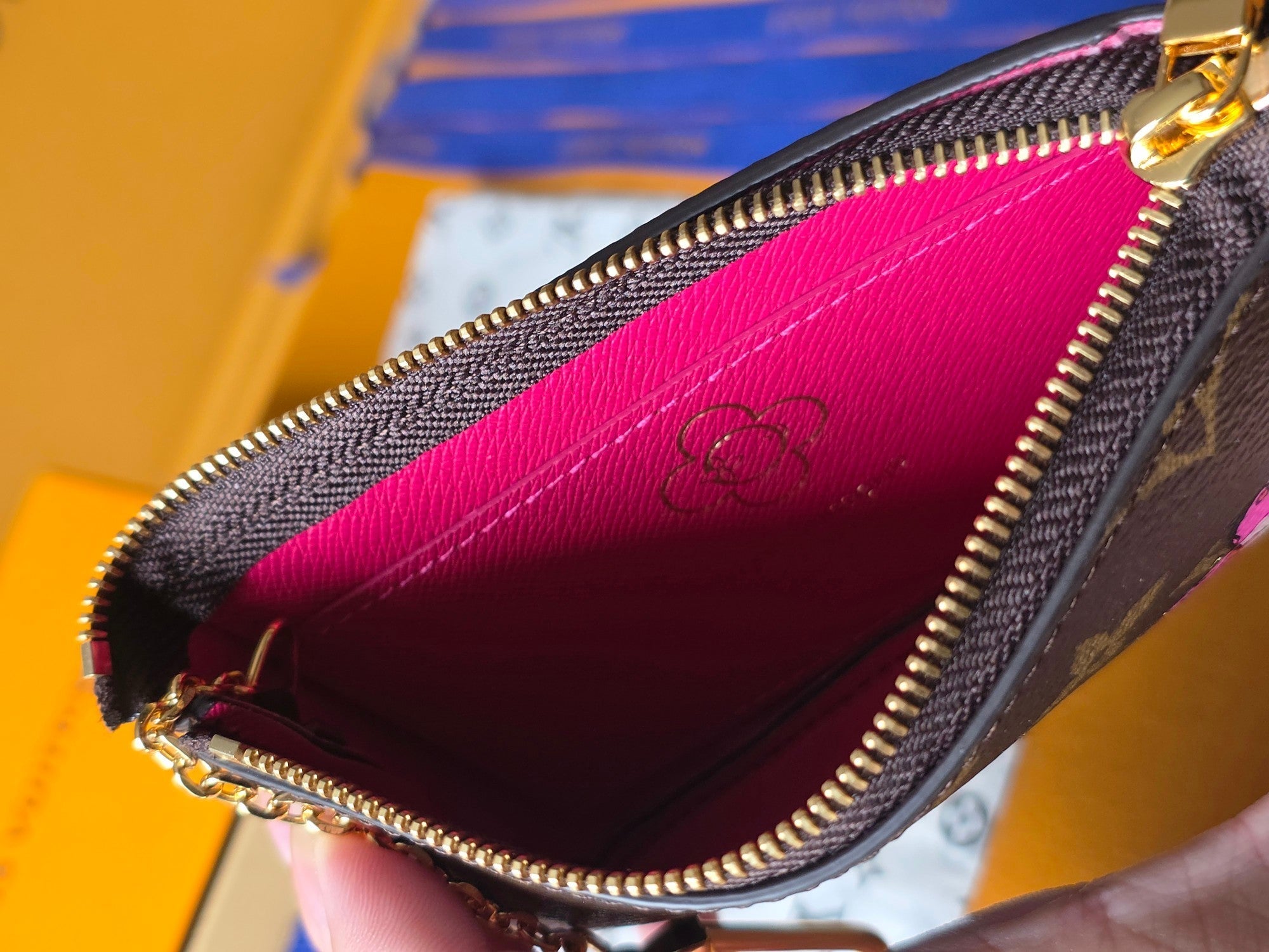 LV Vivienne Winter Holiday small card/key holder Brown Canvas 274927