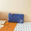 LV Key Pouch S Blue PVC Fabric with Leather 275143