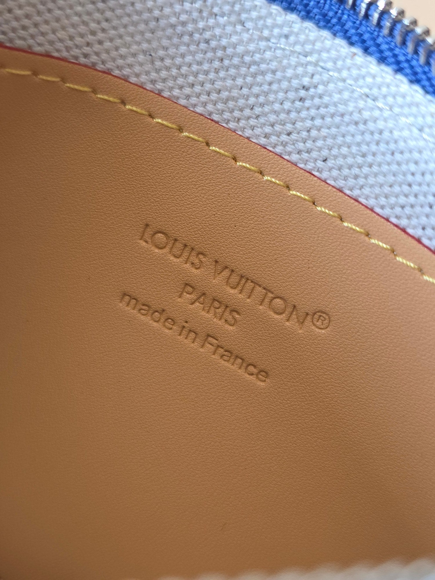 LV Key Pouch S Blue PVC Fabric with Leather 275143