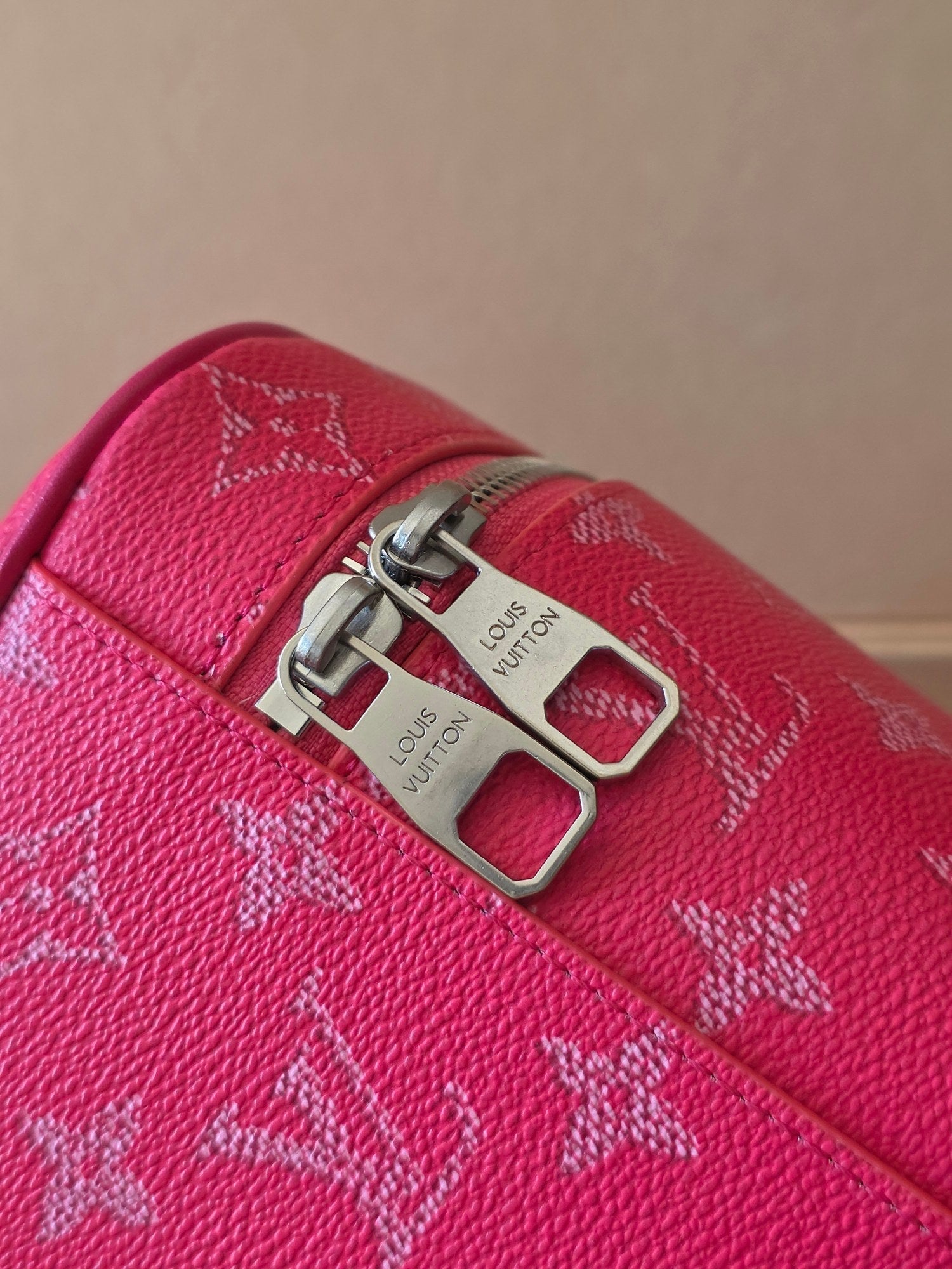 LV Nice Mini Toiletry Bag Rose Red Monogram Canvas 275166