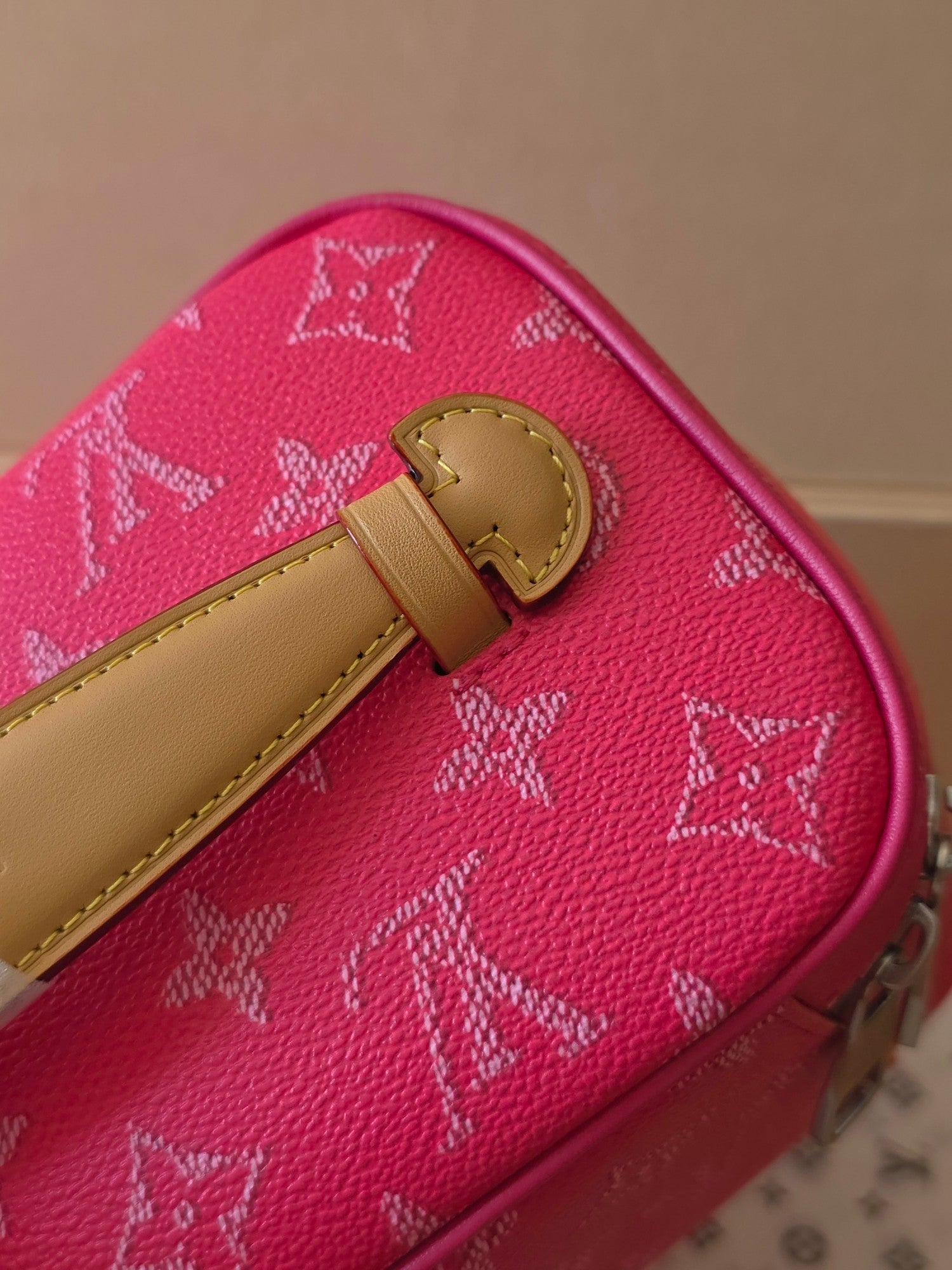 LV Nice Mini Toiletry Bag Rose Red Monogram Canvas 275166