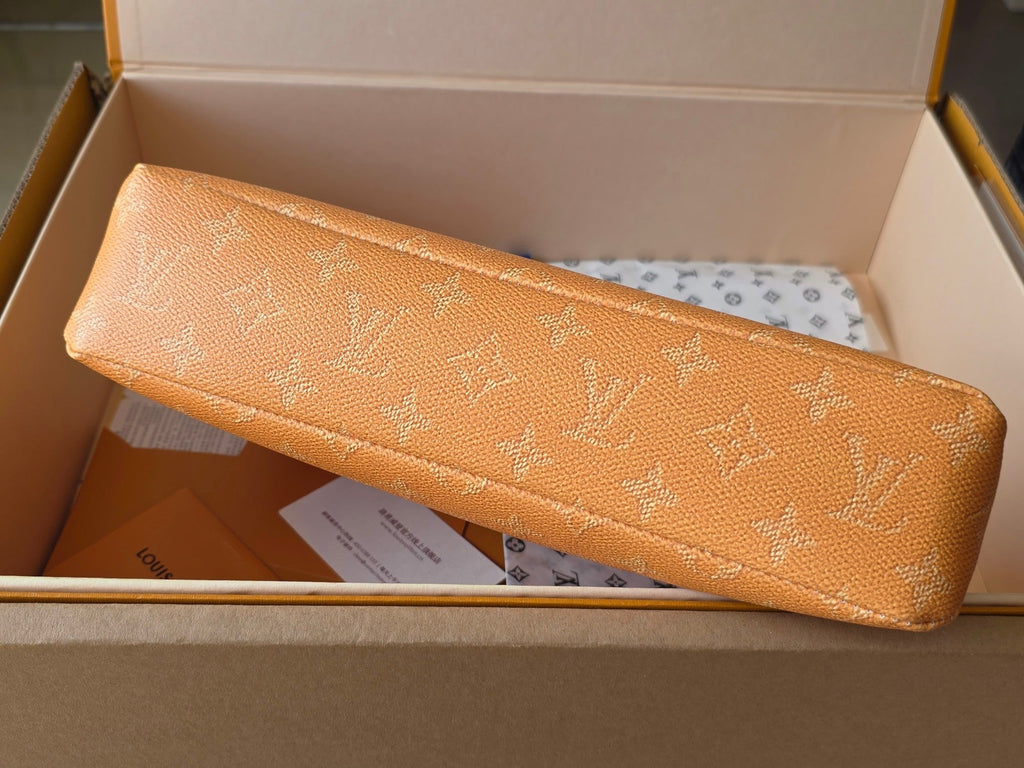 LV Pochette Voyaye Souple Clutch Bag Yellow Monogram Eclipse Canvas 275168