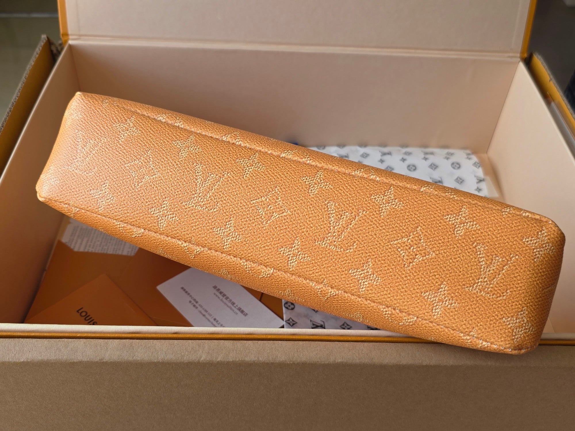 LV Pochette Voyaye Souple Clutch Bag Yellow Monogram Eclipse Canvas 275168