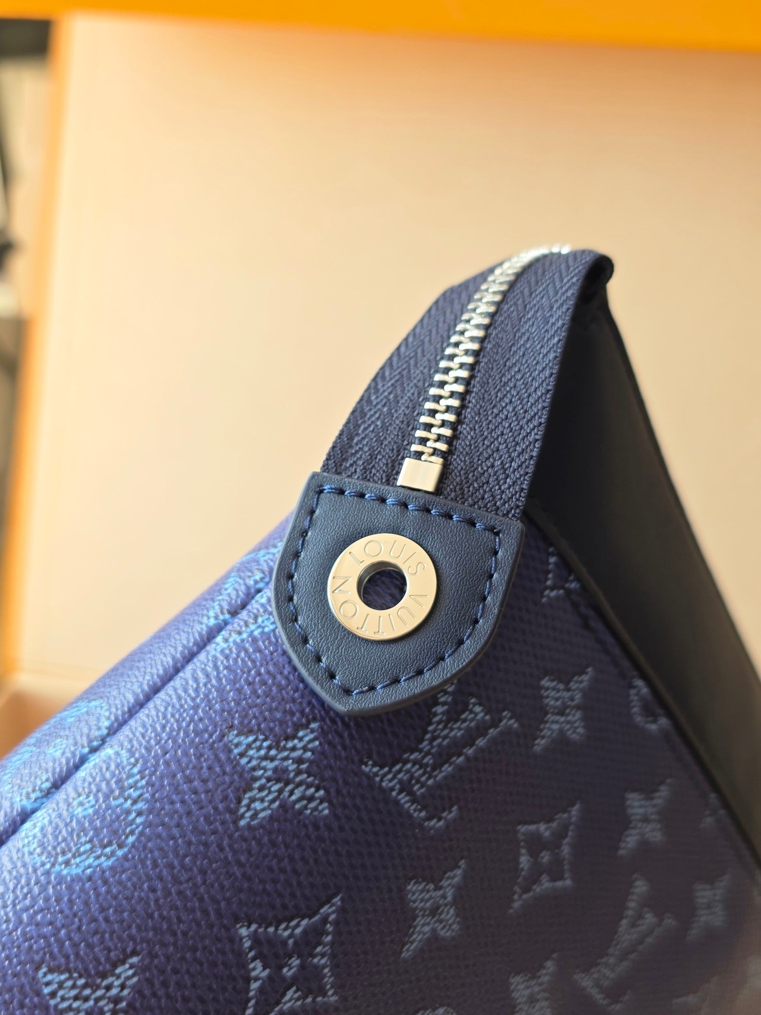 LV Pochette Voyaye Souple Clutch Bag Blue Monogram Eclipse Canvas 275170