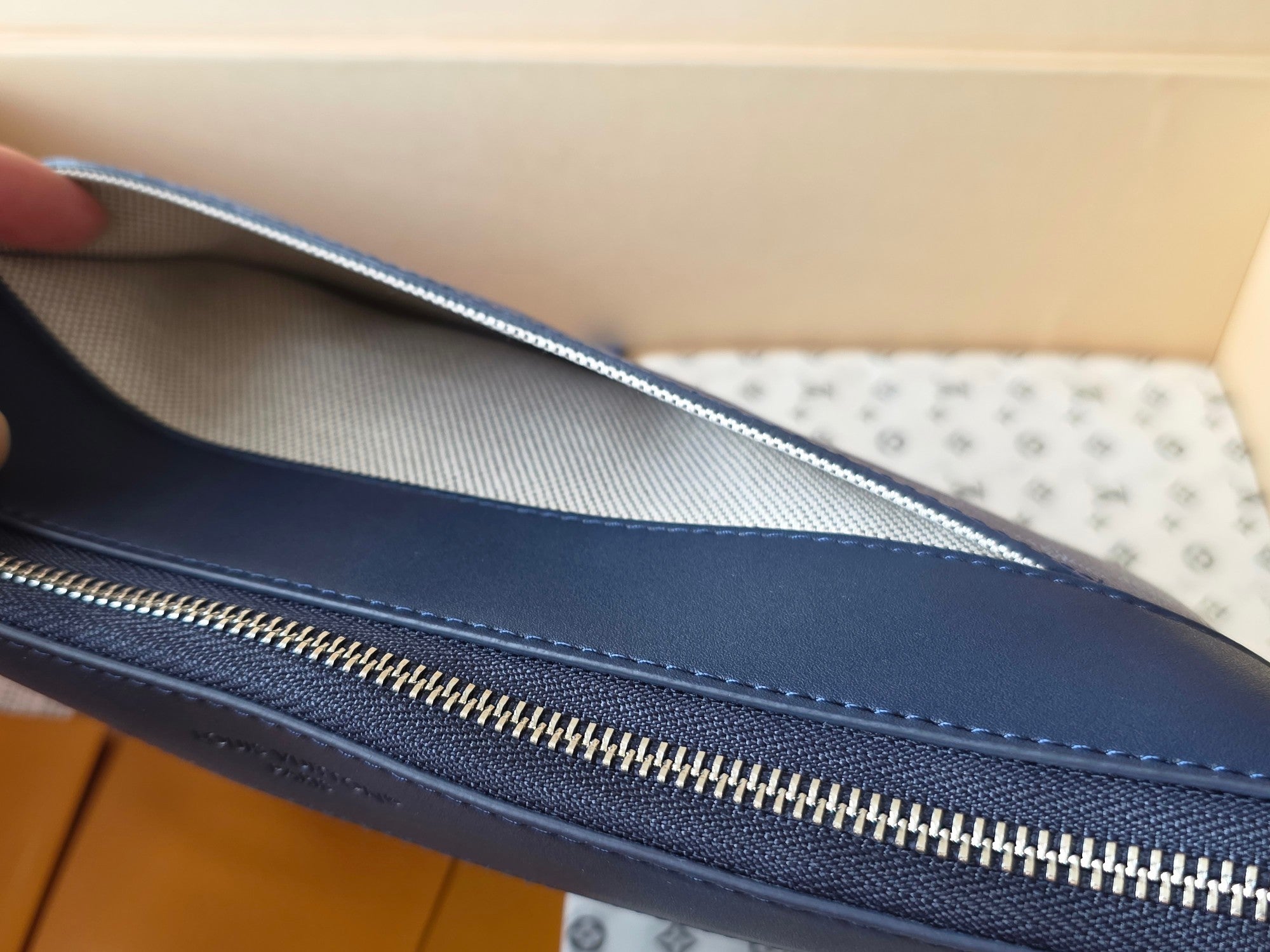 LV Pochette Voyaye Souple Clutch Bag Blue Monogram Eclipse Canvas 275170