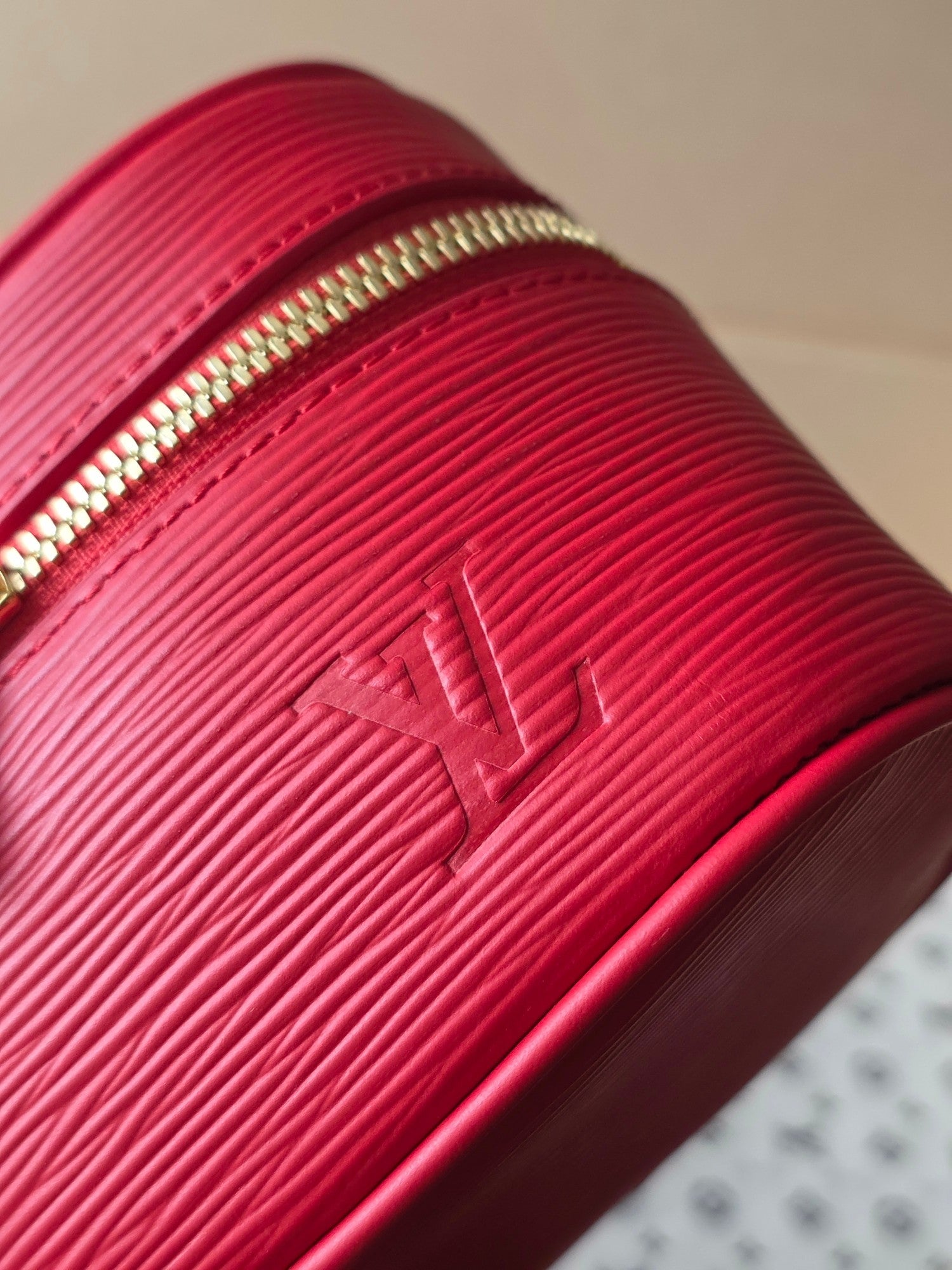 LV Nice Nano Cosmetic 10.2 Bag Rose Red Epi Leather 275221