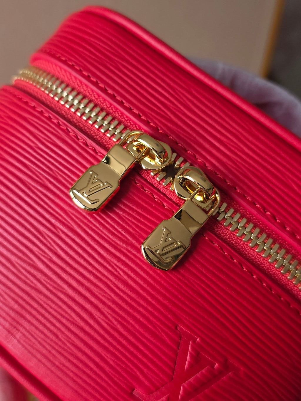 LV Nice Nano Cosmetic 10.2 Bag Rose Red Epi Leather 275221