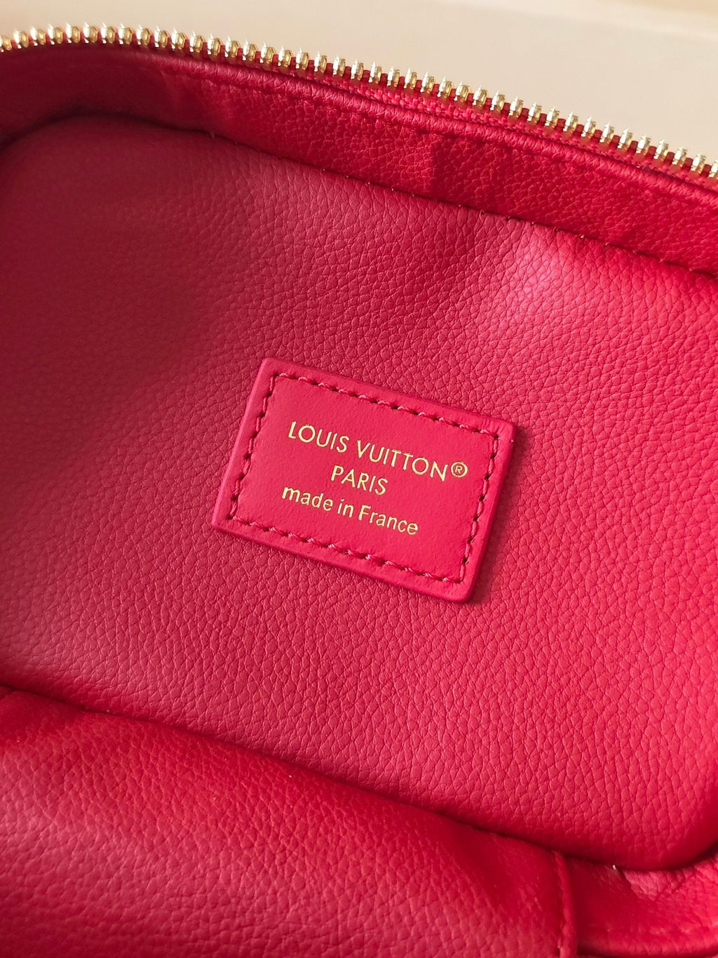 LV Nice Nano Cosmetic 10.2 Bag Rose Red Epi Leather 275221
