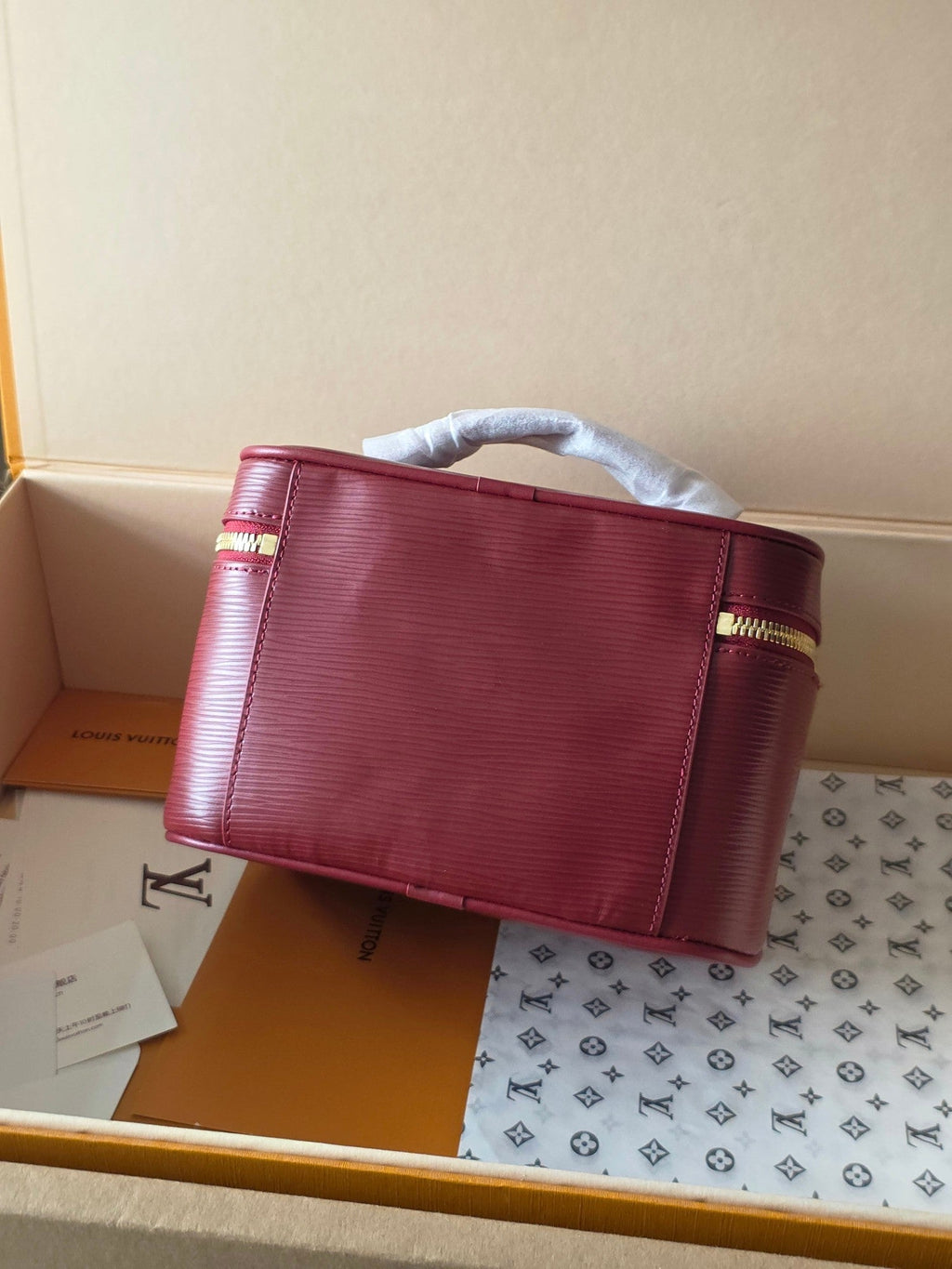 LV Nice Nano Cosmetic 20 Bag Burgundy Epi Leather 275224