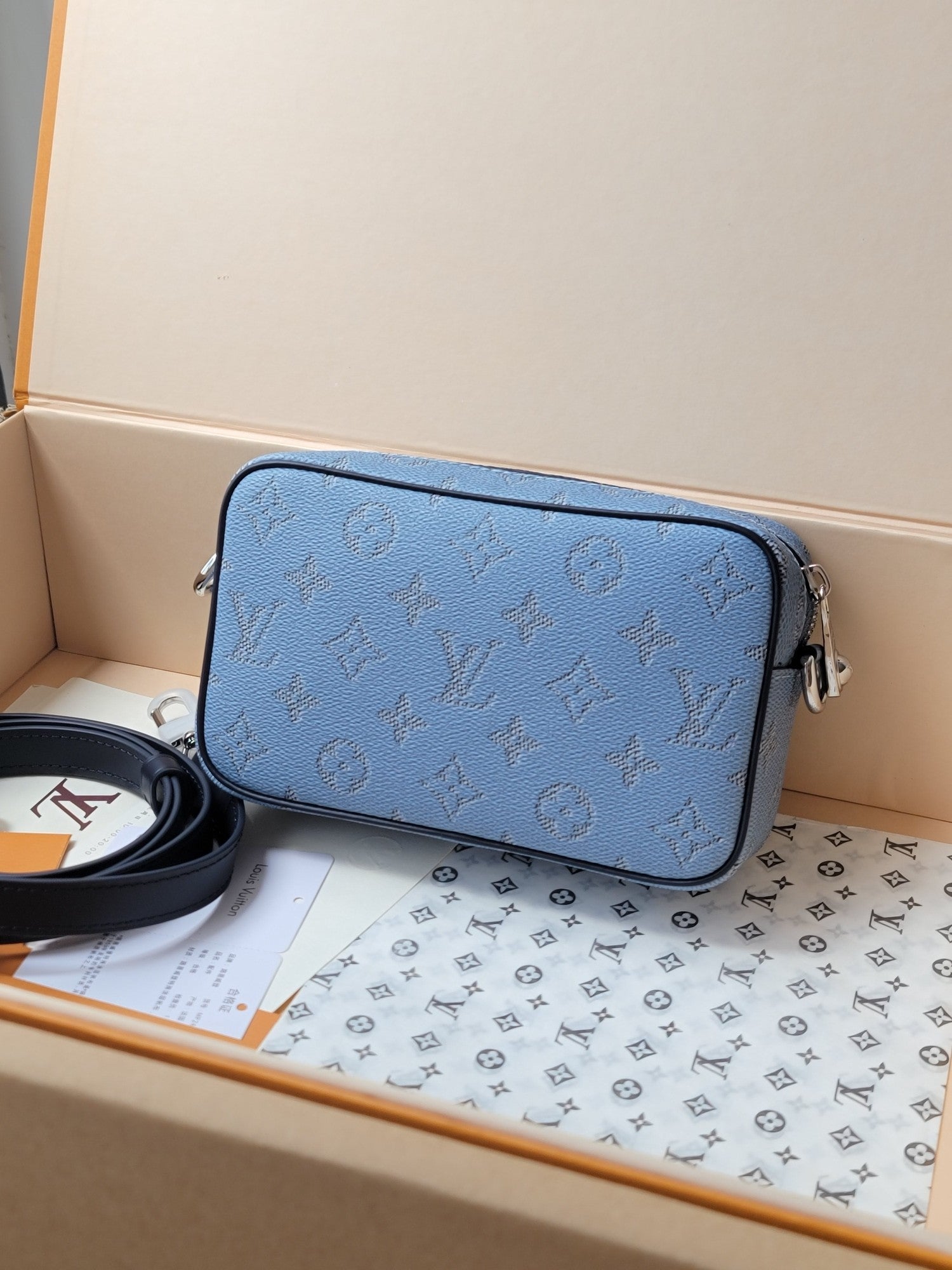 LV Trocadero Mini Handbag Blue in Monogram Canvas 275384
