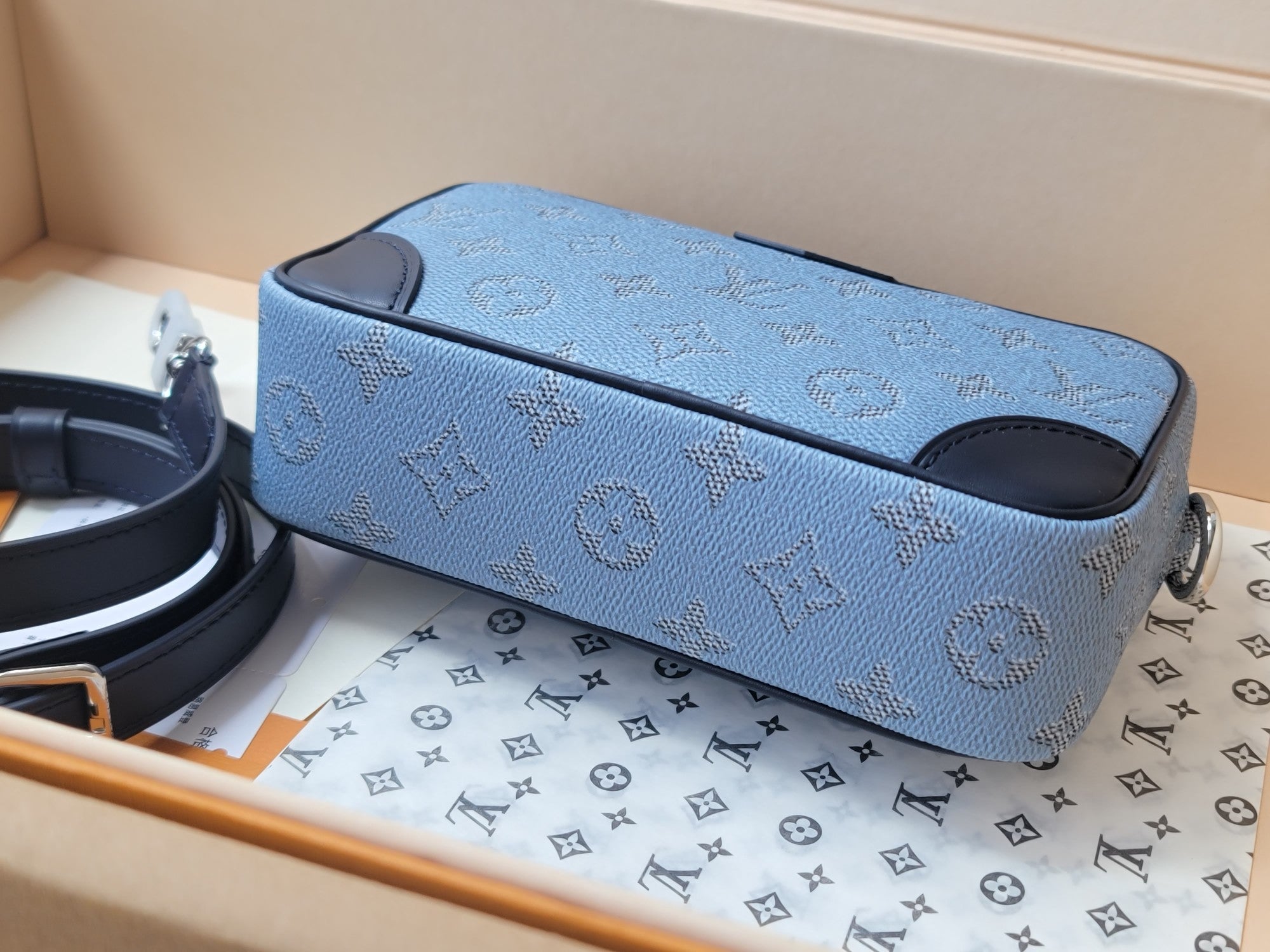 LV Trocadero Mini Handbag Blue in Monogram Canvas 275384