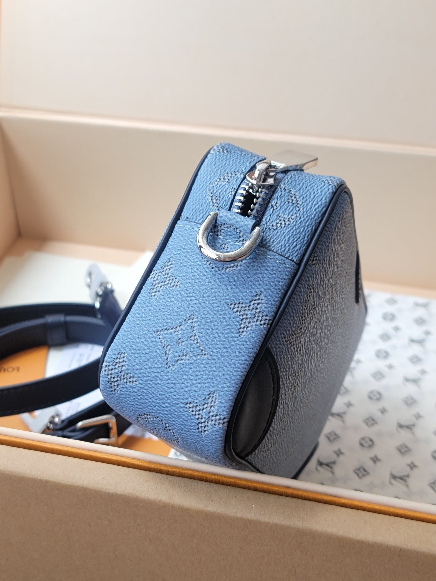 LV Trocadero Mini Handbag Blue in Monogram Canvas 275384
