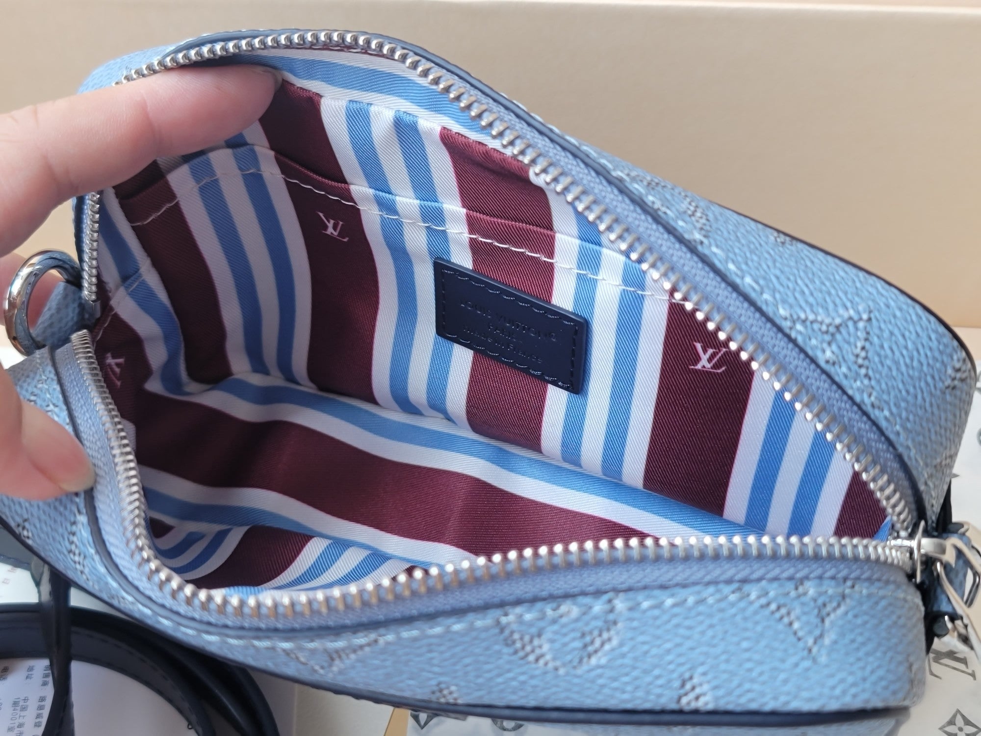 LV Trocadero Mini Handbag Blue in Monogram Canvas 275384