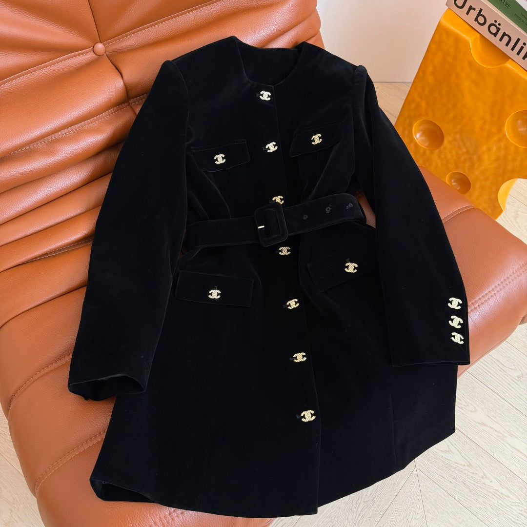 Chanel Vintag-style Velet Black Dress 315380