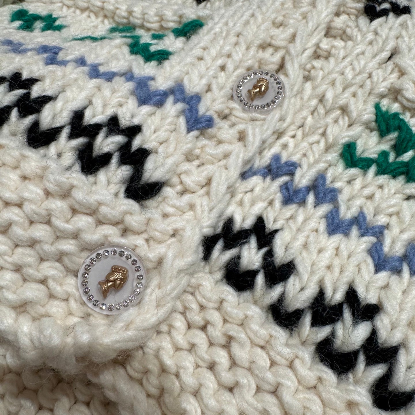 Chanel 25S Vintage White Colorful Cardigan Knitted 333181