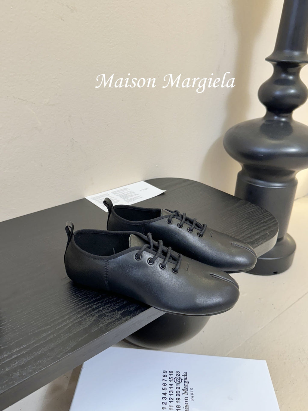 Maison Margiela Split-Toe Black Mary Jane Flat in Sheepskin 580461