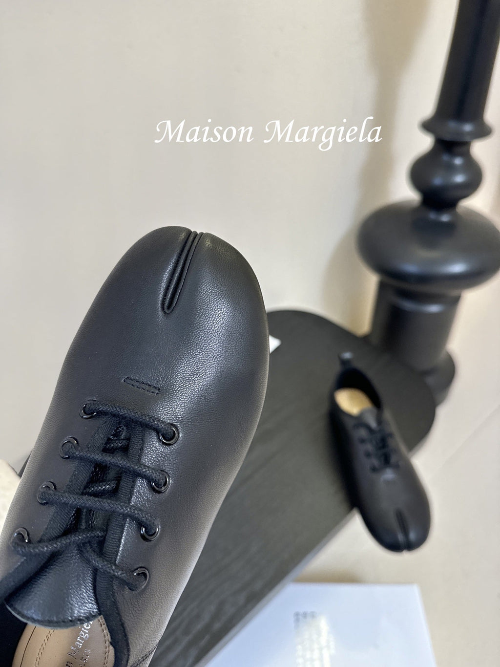 Maison Margiela Split-Toe Black Mary Jane Flat in Sheepskin 580461